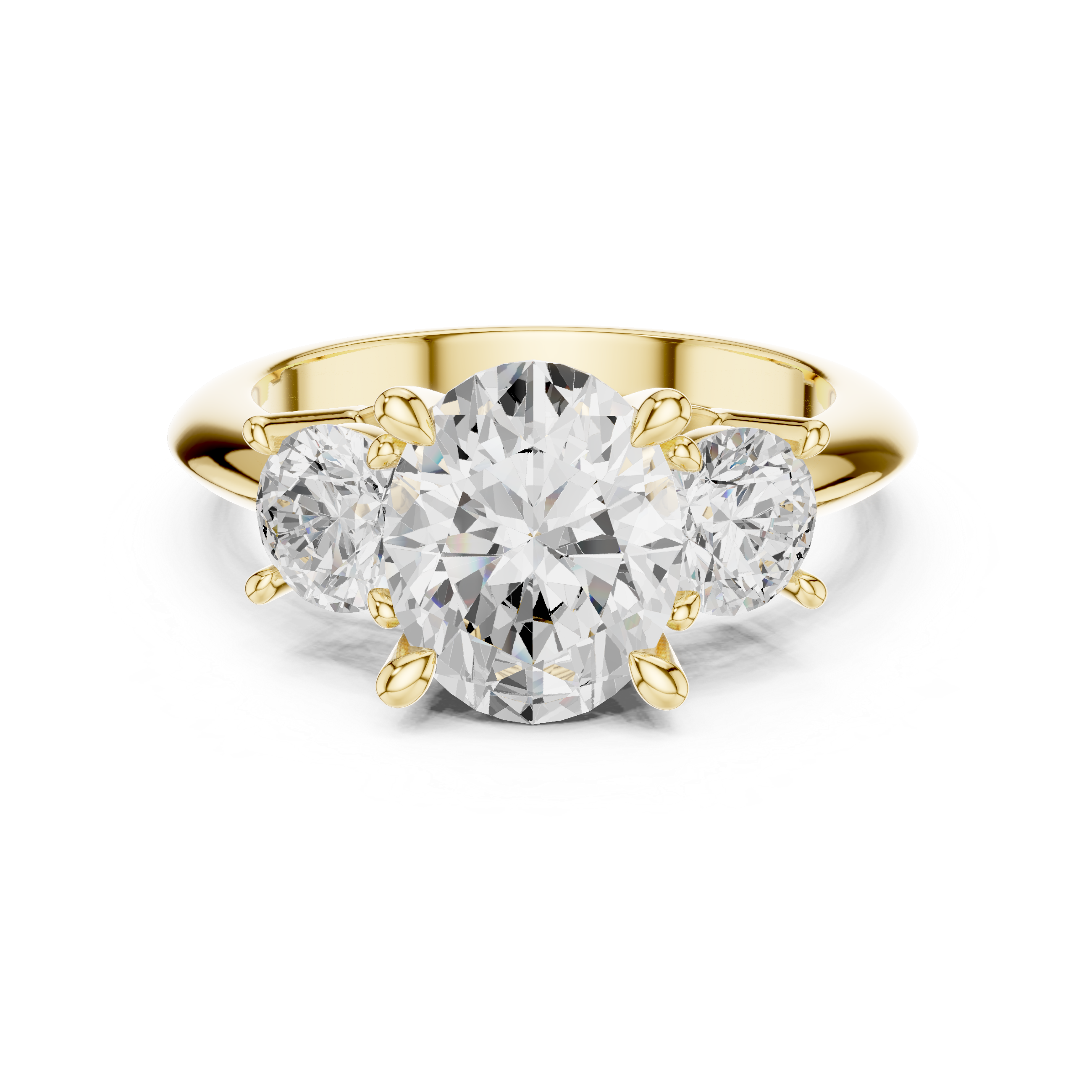 Oval Cut Triple Stone Ring