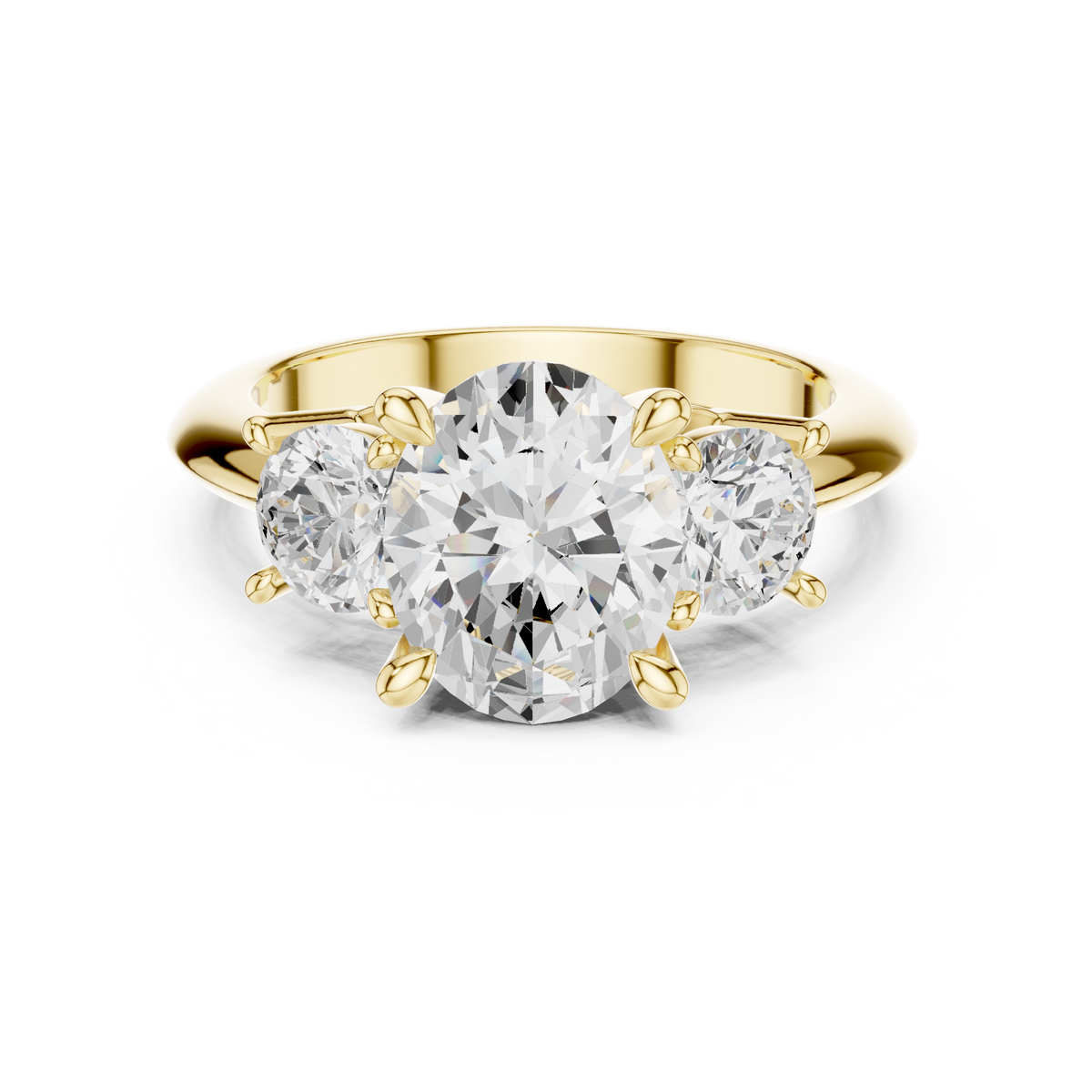 Oval Cut Triple Stone Ring