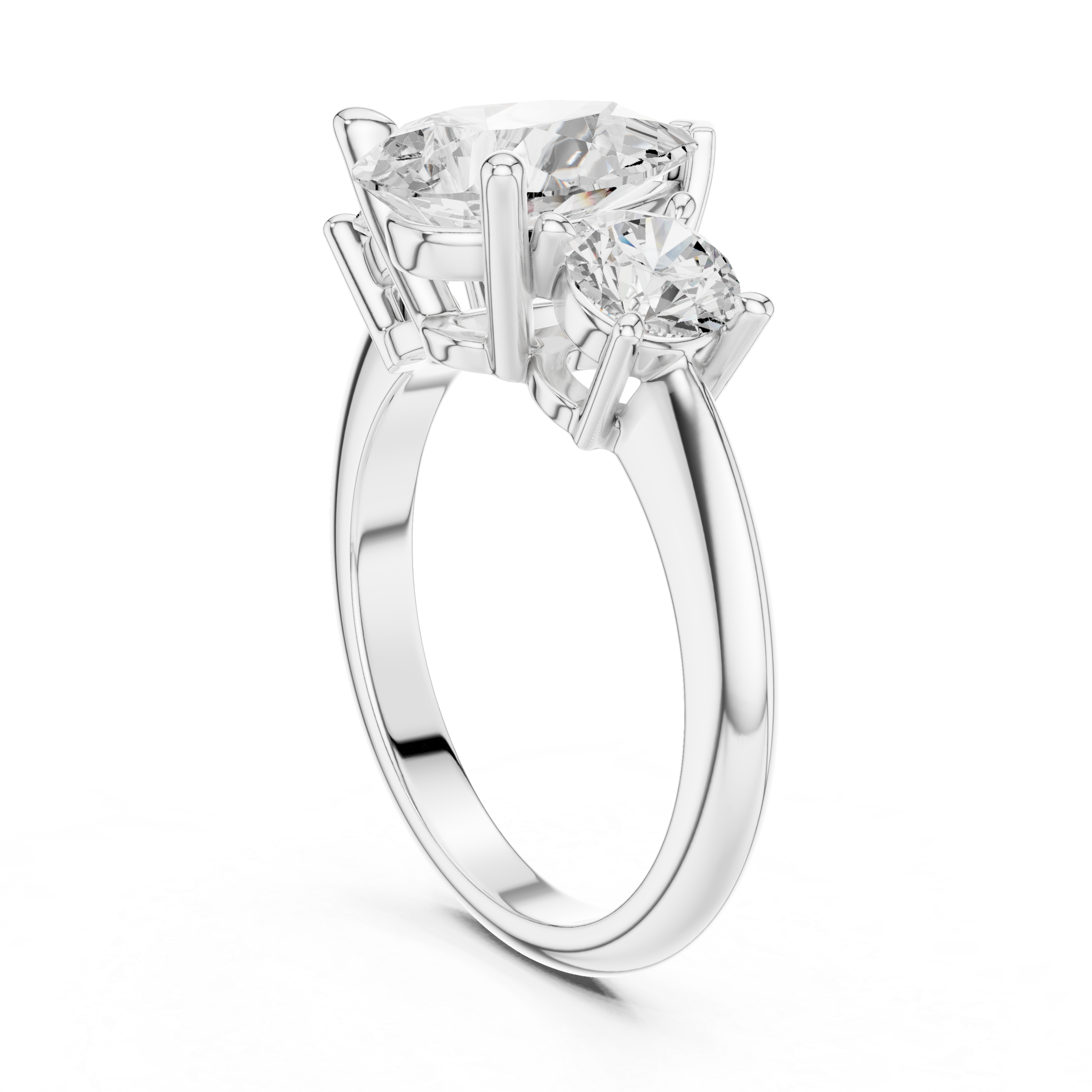 Pear Cut Triple Stone Ring