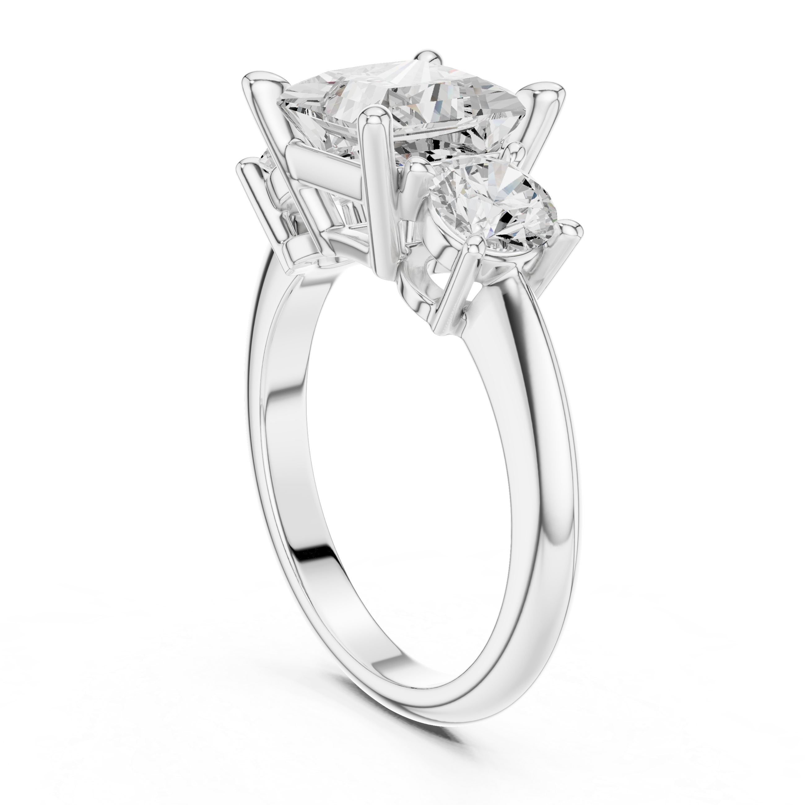 Princess Cut Triple Stone Ring