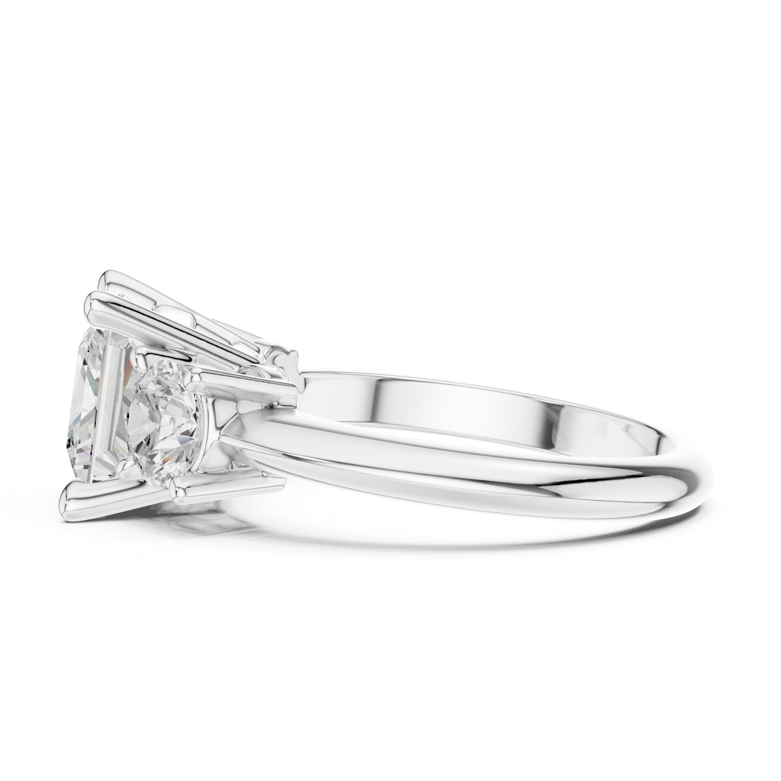 Princess Cut Triple Stone Ring
