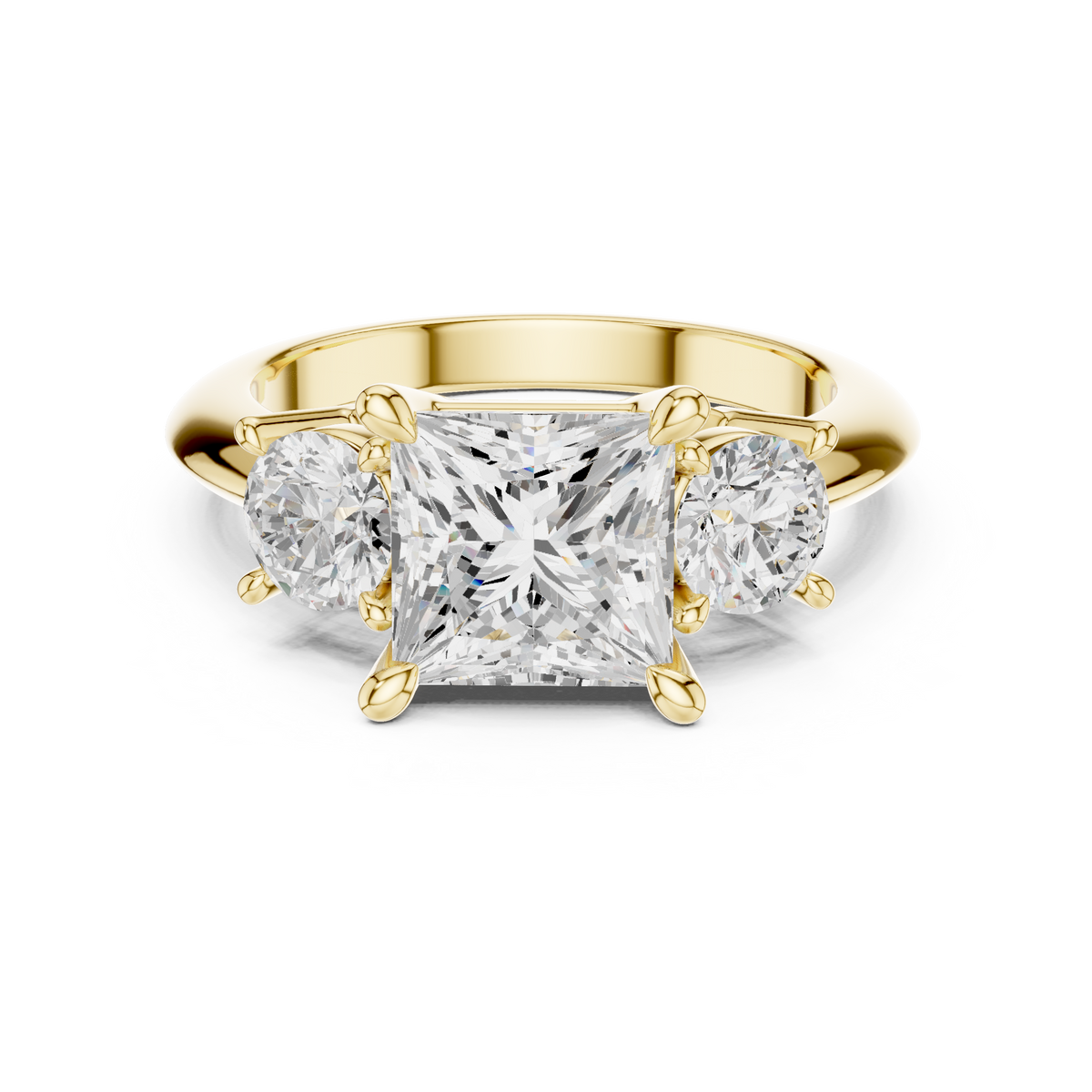 Princess Cut Triple Stone Ring