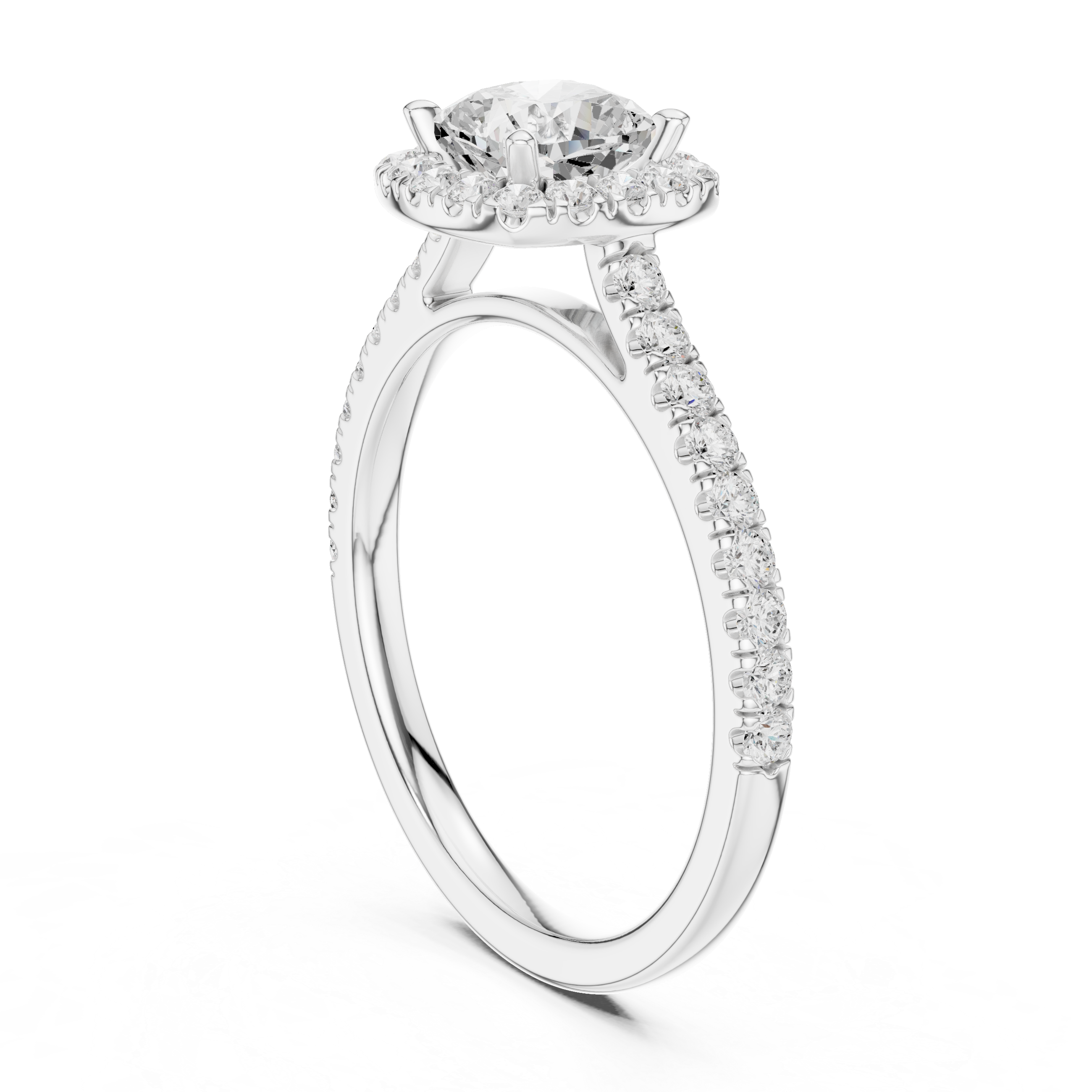 Cushion Lab Grown Diamond Halo Pave Set Ring