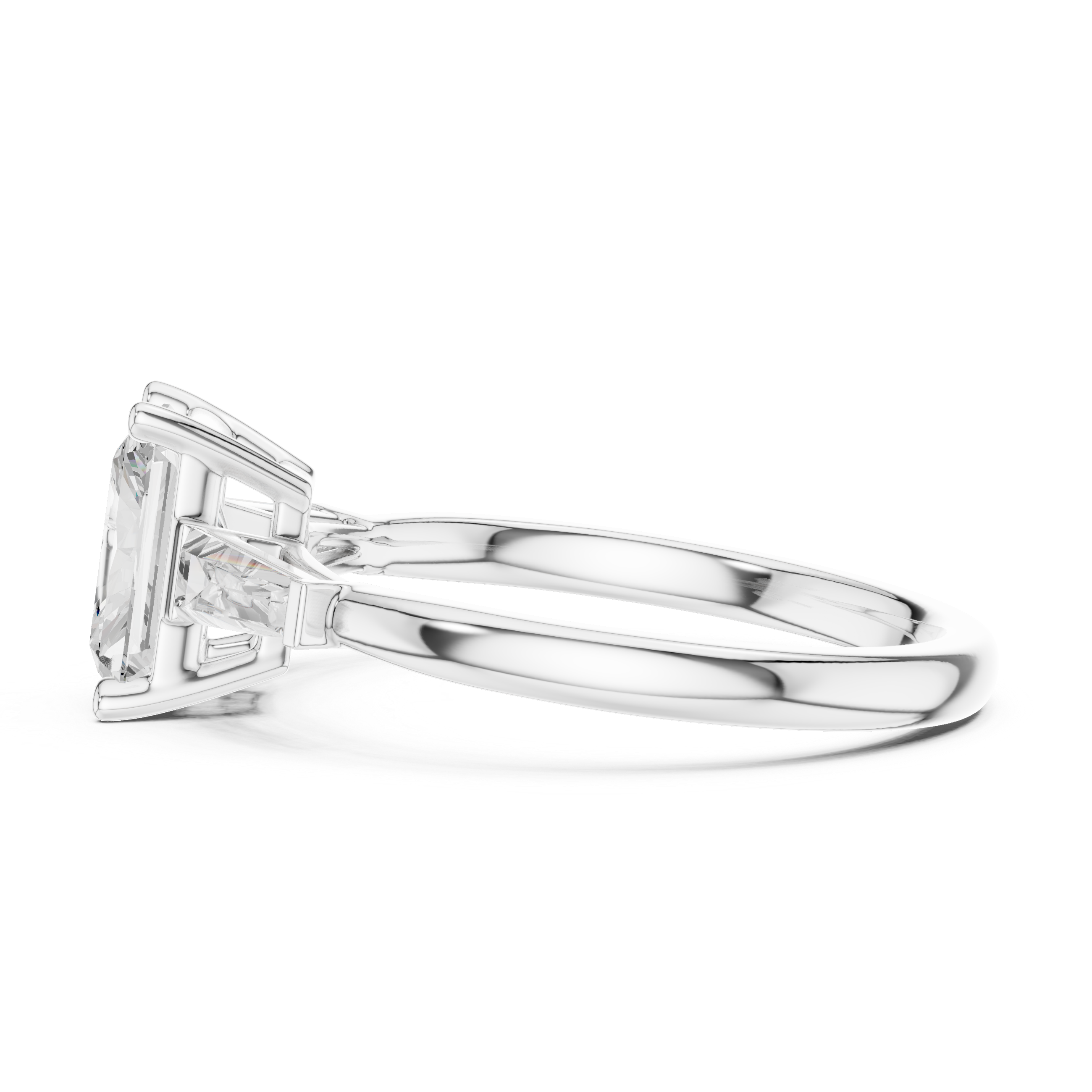 Radiant Diamond With Tapered Side Accents Ring