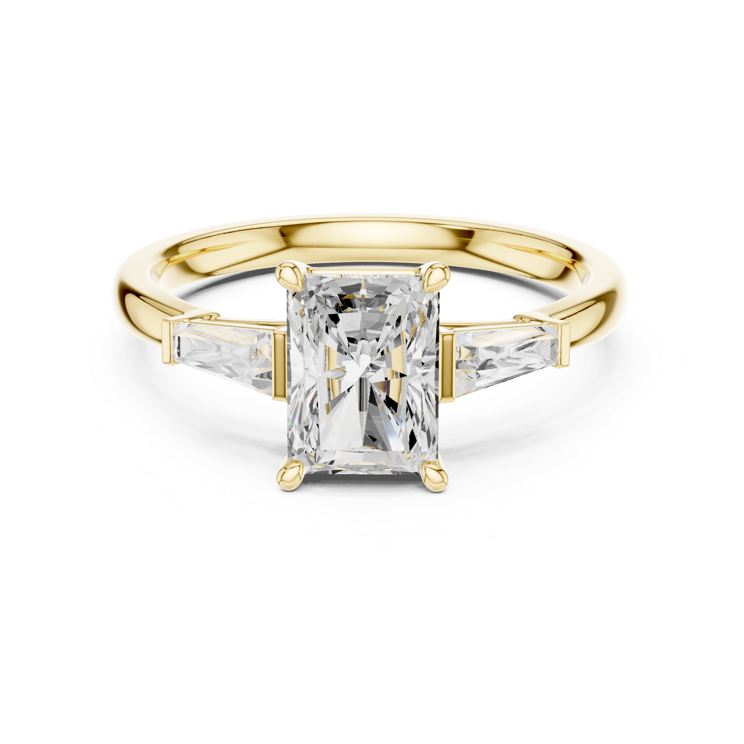Radiant Diamond With Tapered Side Accents Ring