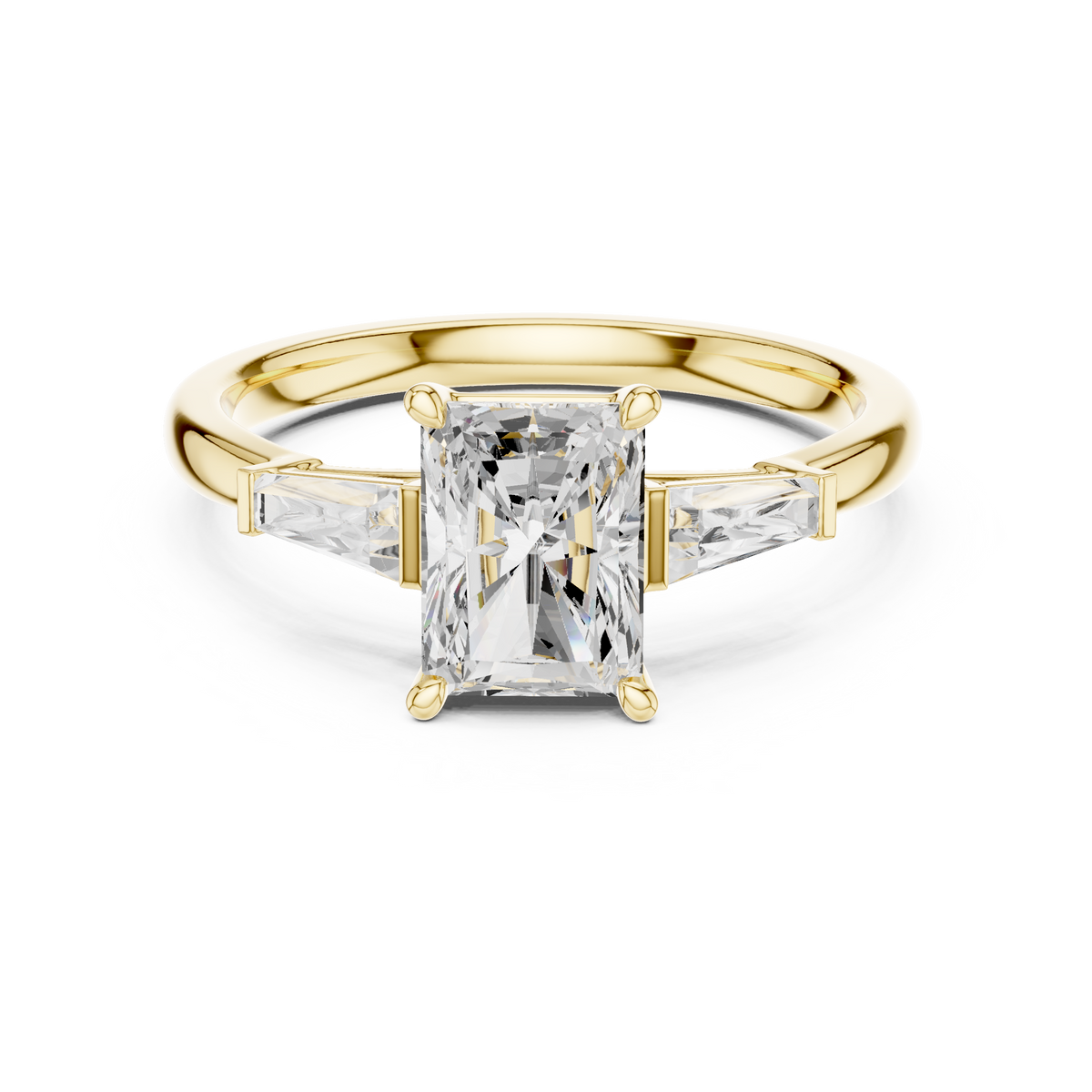 Radiant Diamond With Tapered Side Accents Ring