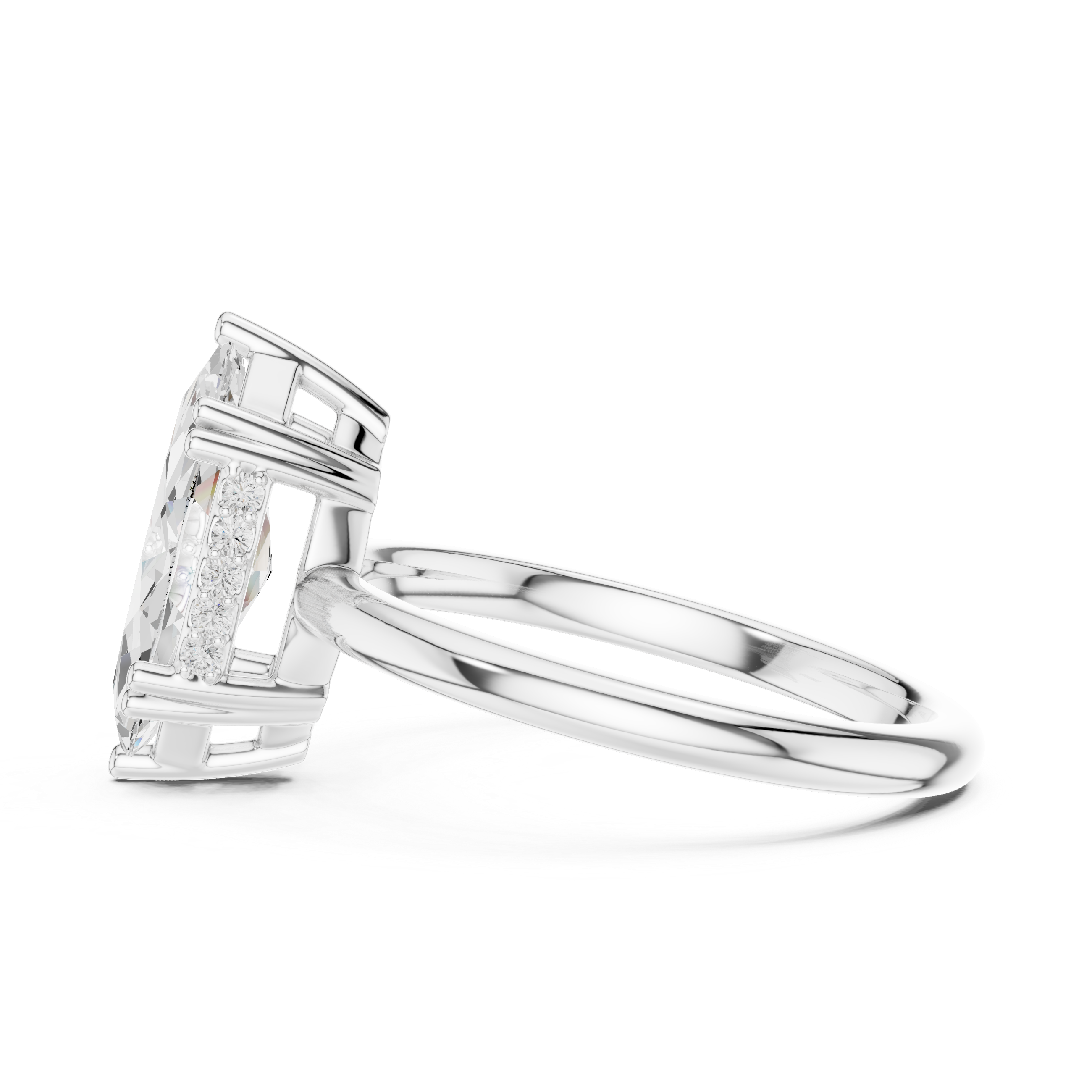 Solitaire Marquise Diamond Unique Multi-Prong Ring
