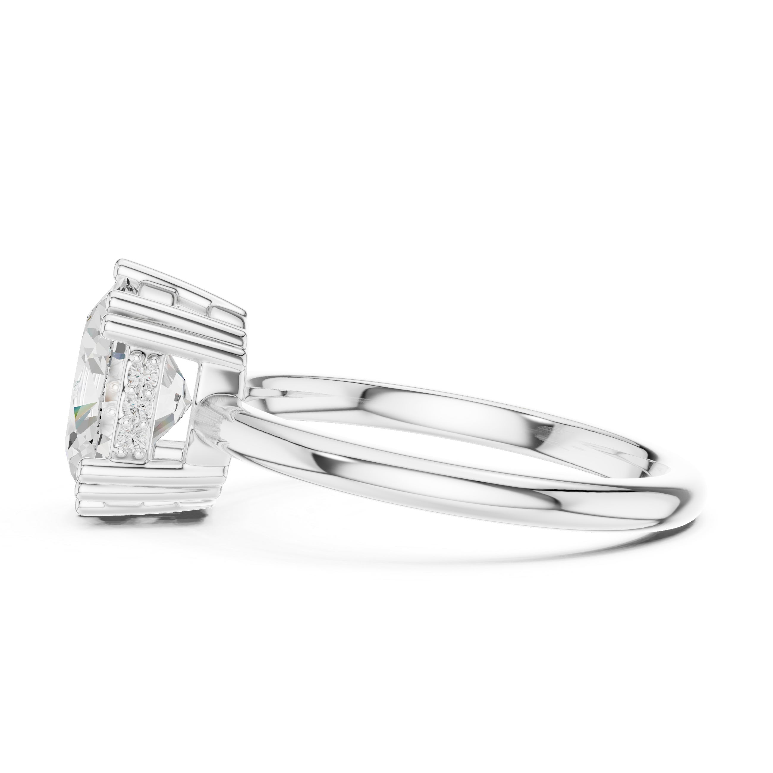 Solitaire Oval Diamond Unique Multi-Prong Ring