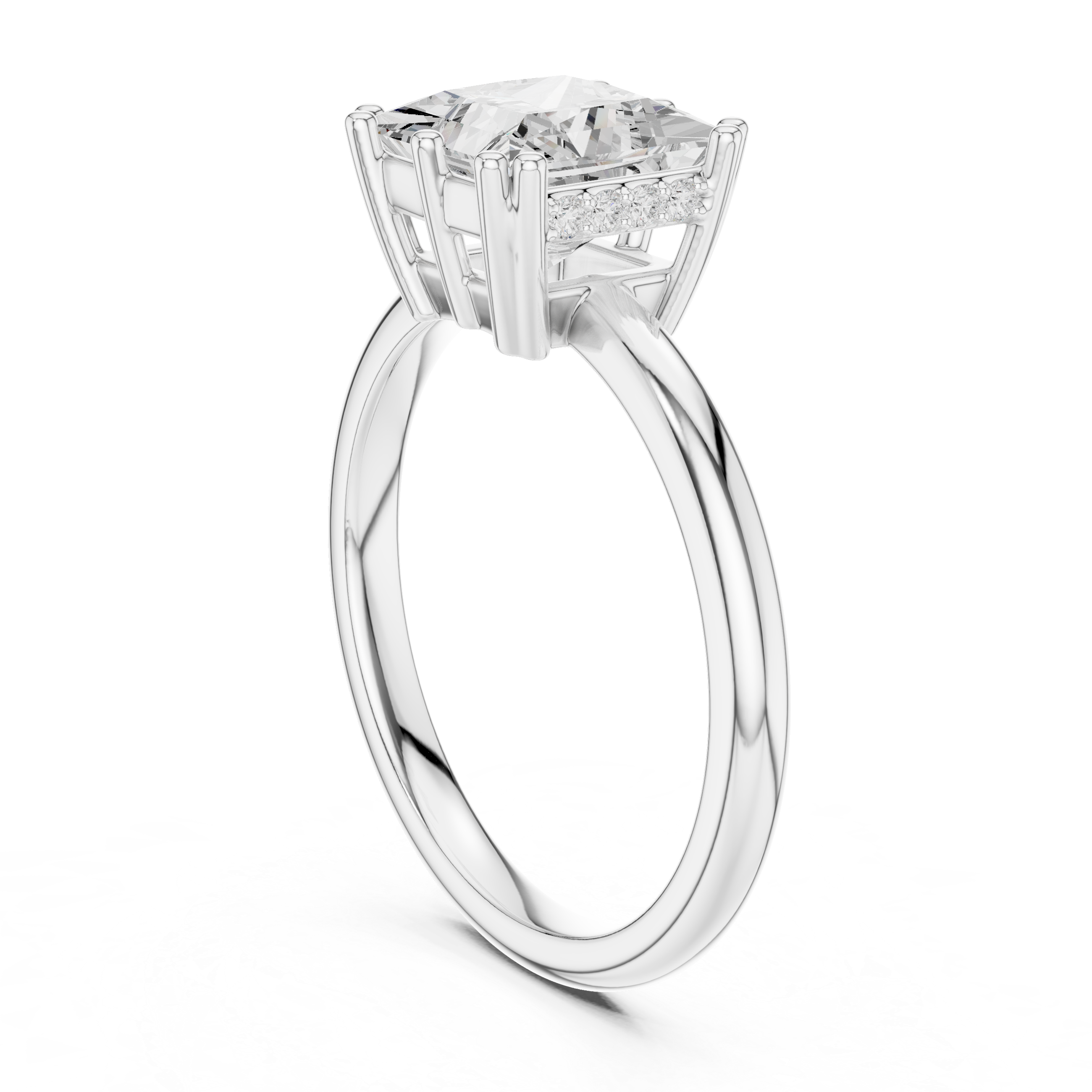 Solitaire Princess Diamond Unique Multi-Prong Ring