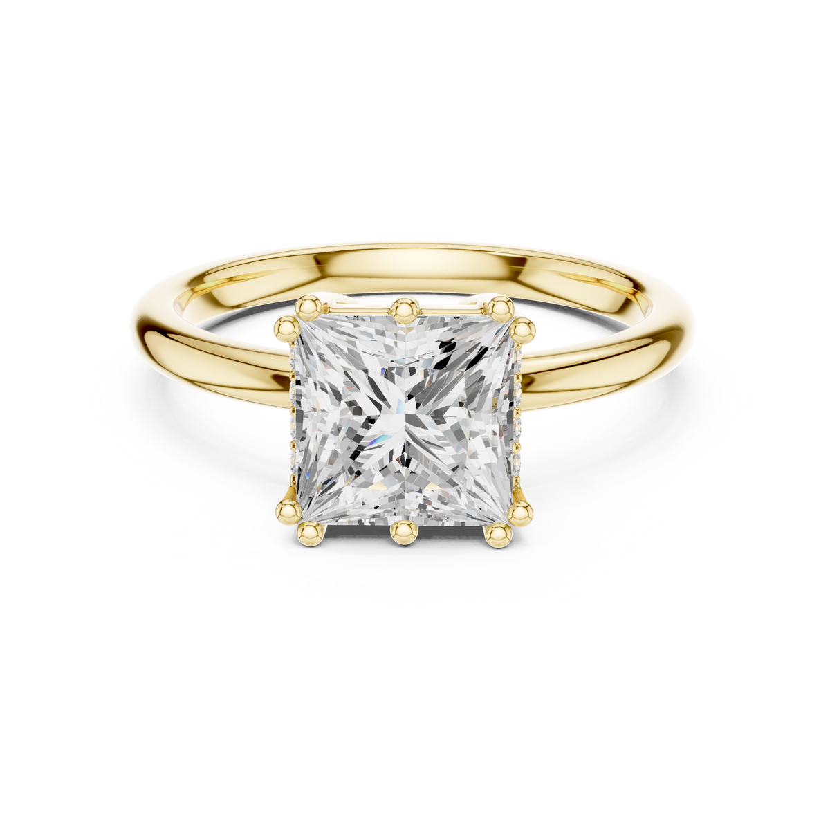 Solitaire Princess Diamond Unique Multi-Prong Ring