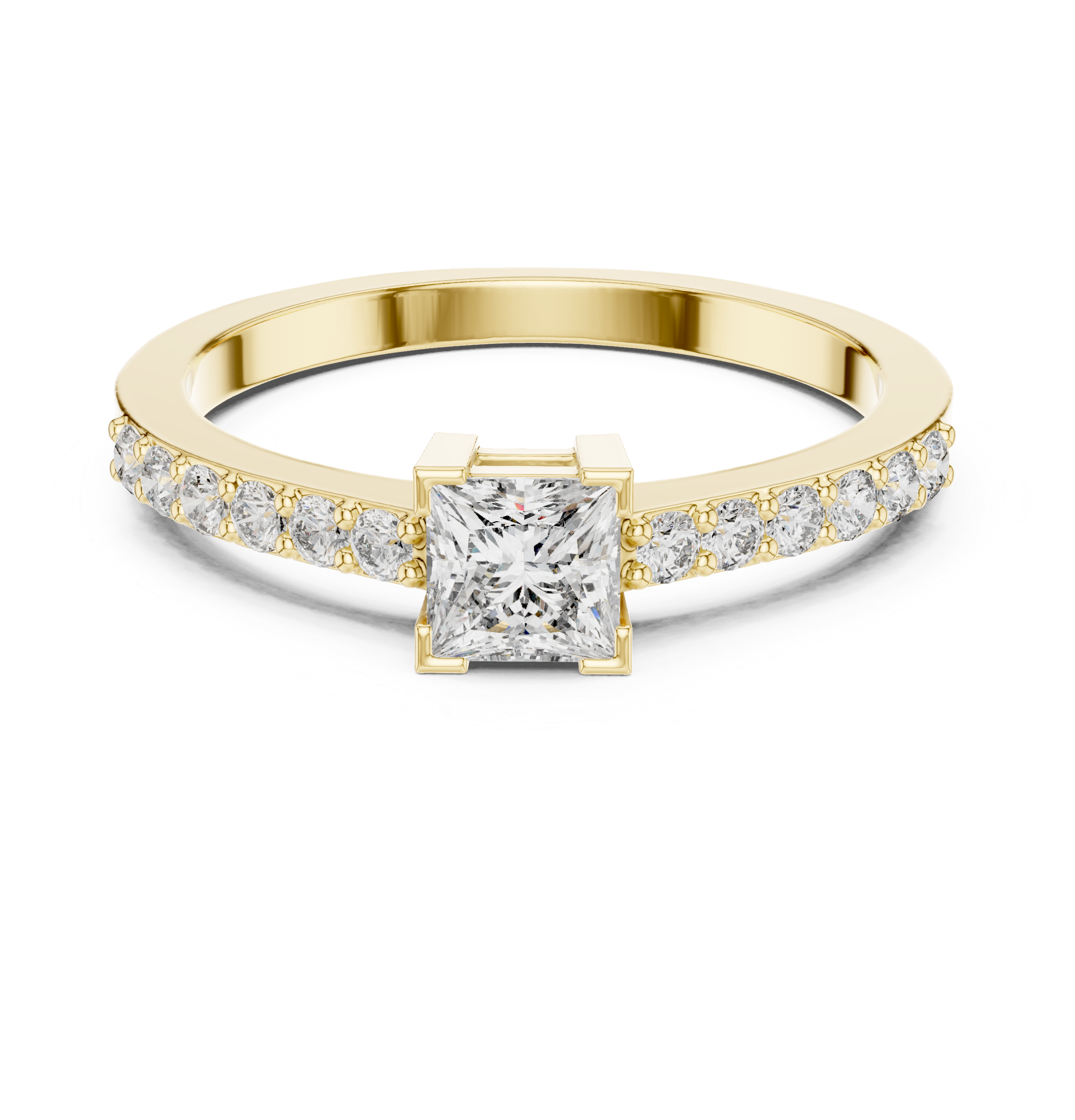 V-Prong Princess Cut Diamond Engagement Ring