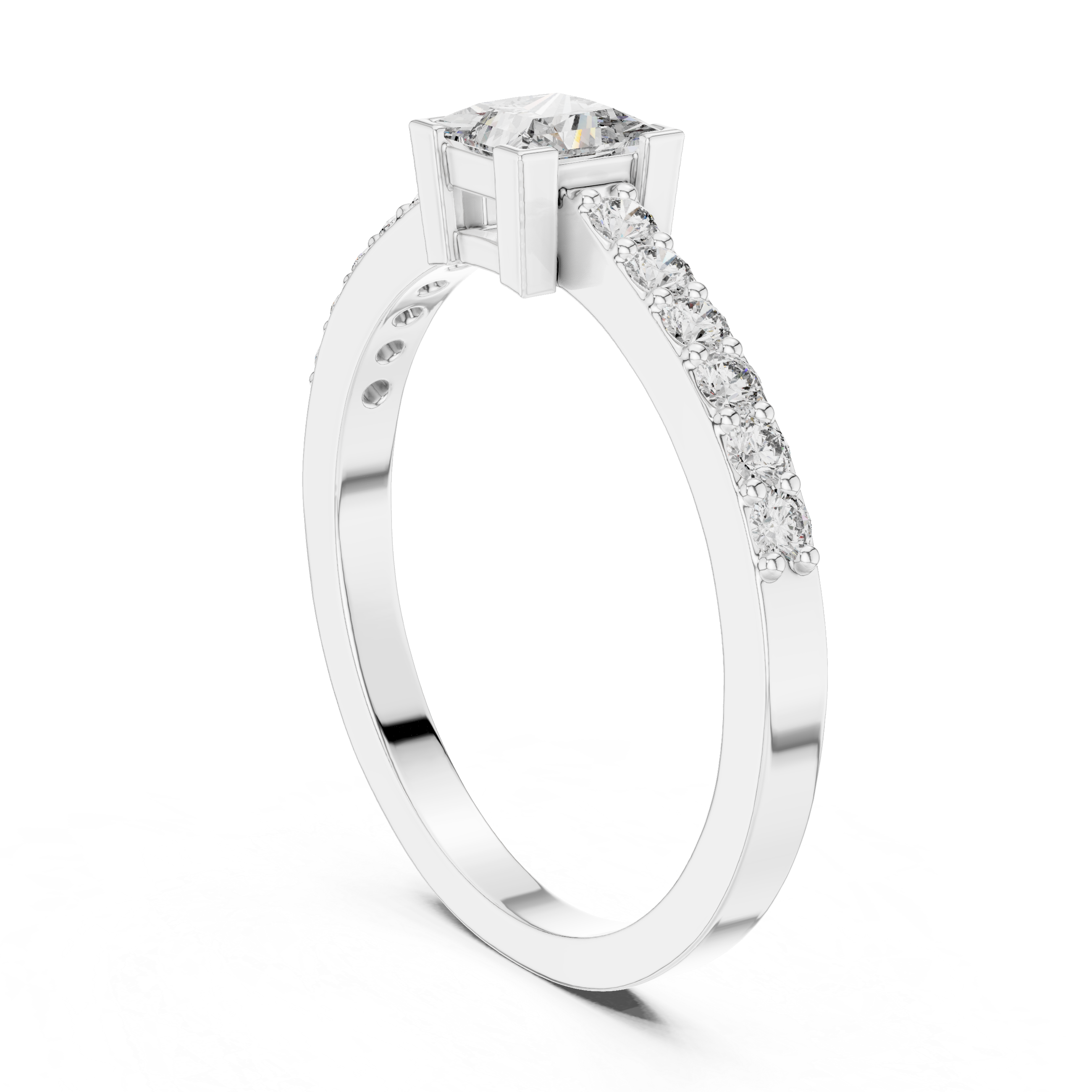 V-Prong Princess Cut Diamond Engagement Ring