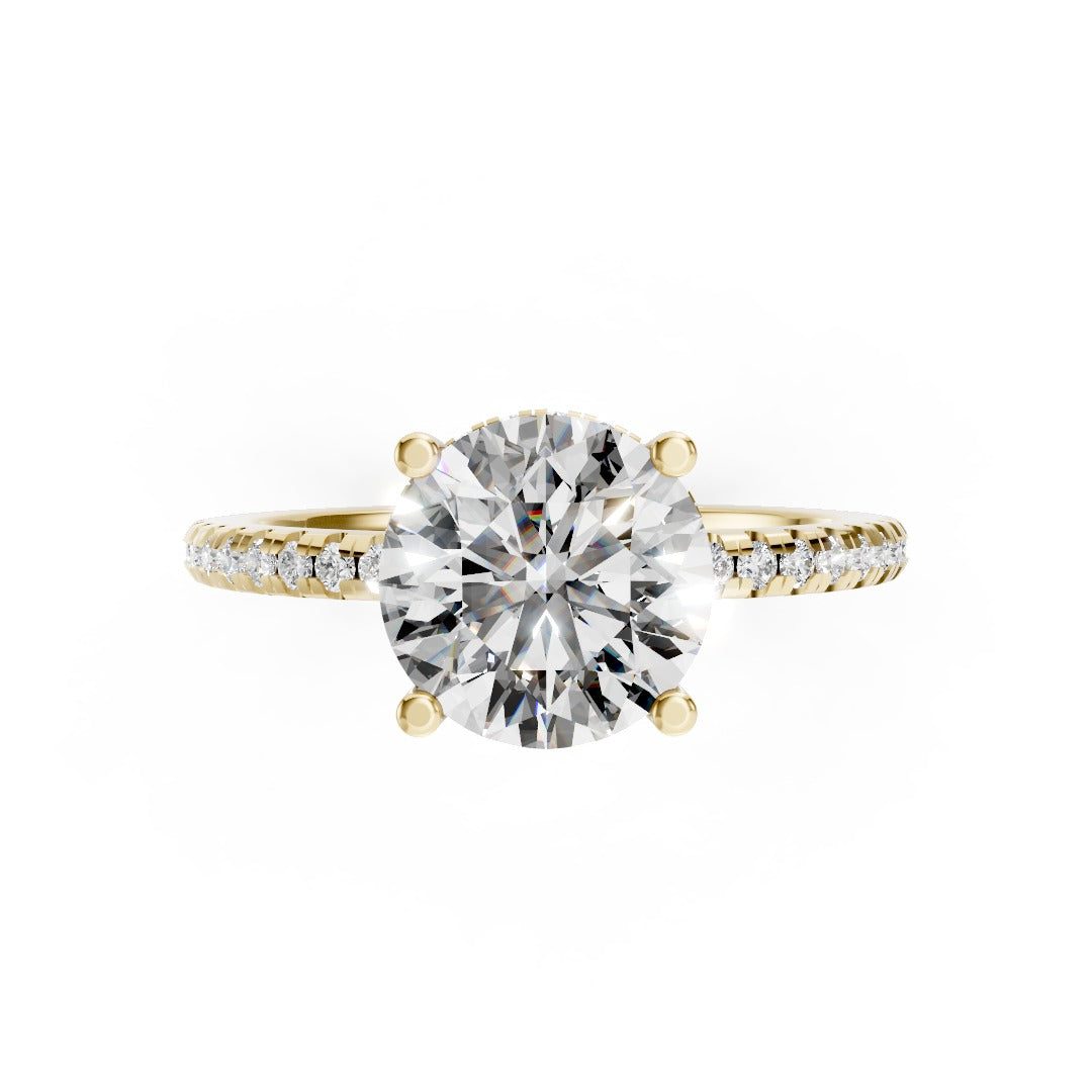 Round Diamond Hidden Halo Engagement Ring