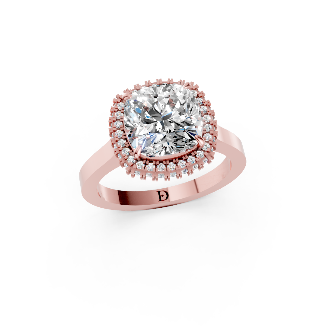 Cushion Diamond Double Halo Ring