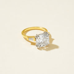 Cushion & Taper Baguette Double Prong Ring