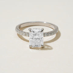 Radiant Cut Hidden Halo Diamond Ring