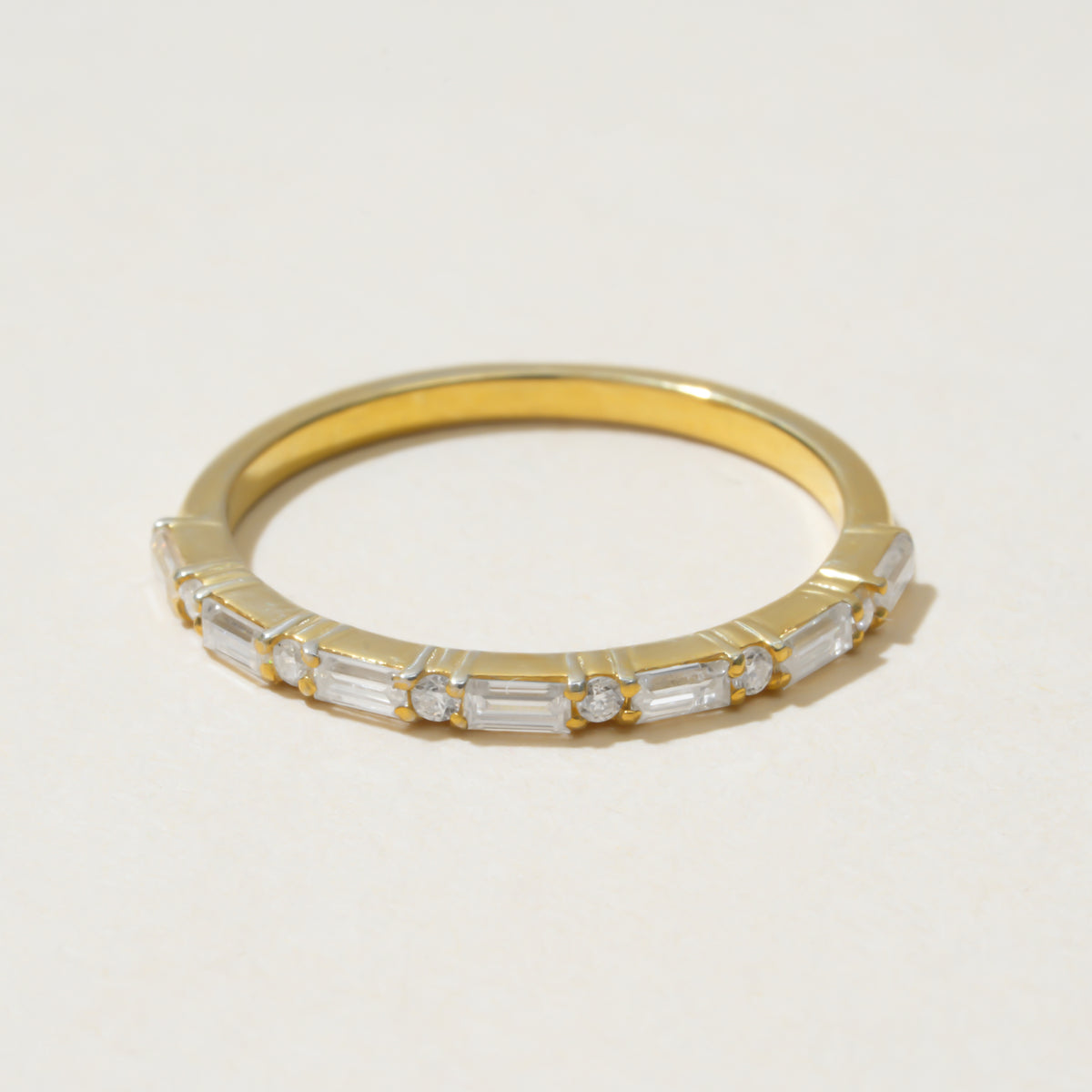 Baguette & Round Cut Half Eternity Band