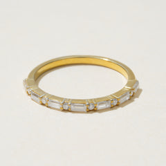 Baguette & Round Cut Half Eternity Band