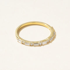 Baguette & Round Cut Half Eternity Band