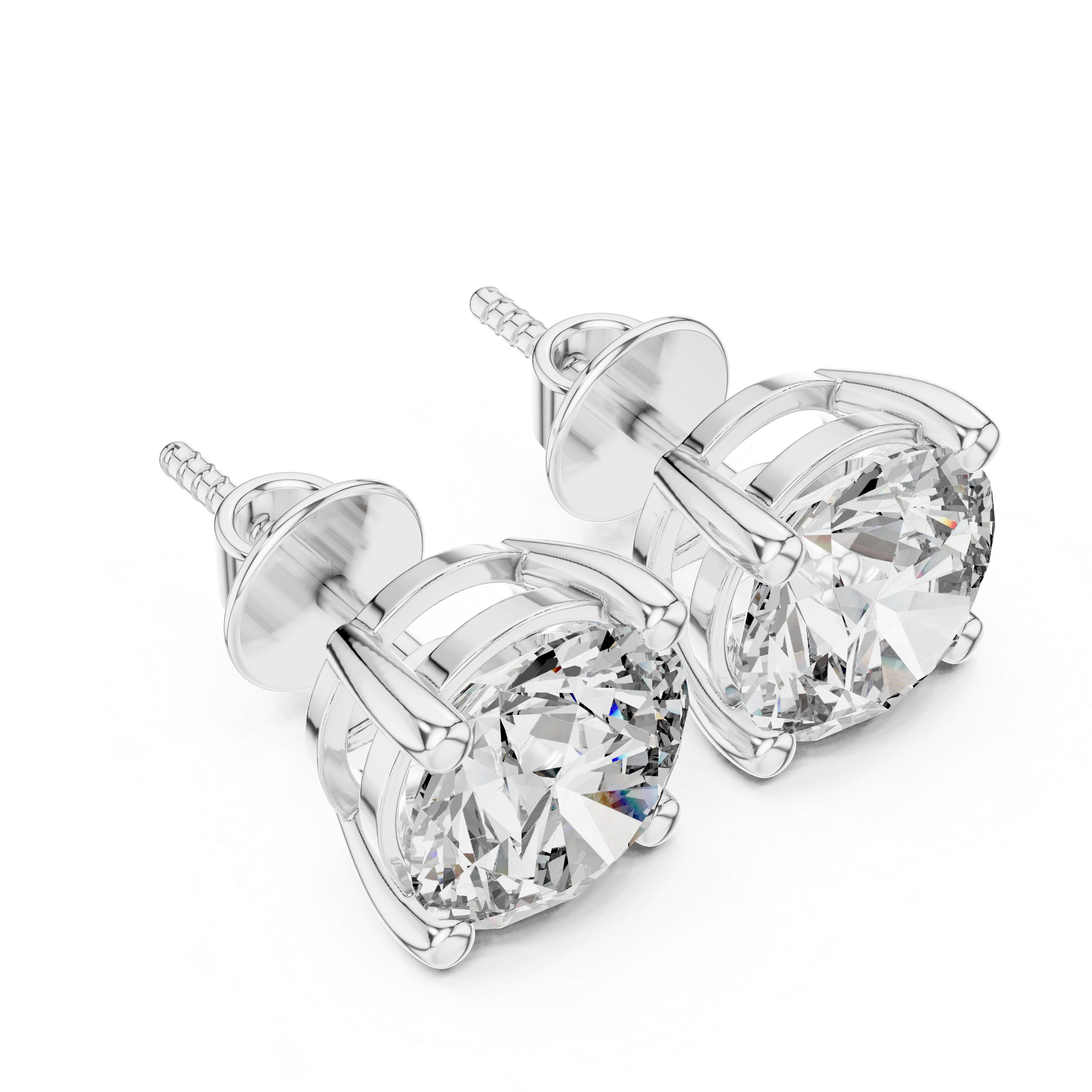 Classic Round Cut Diamond Stud Earrings
