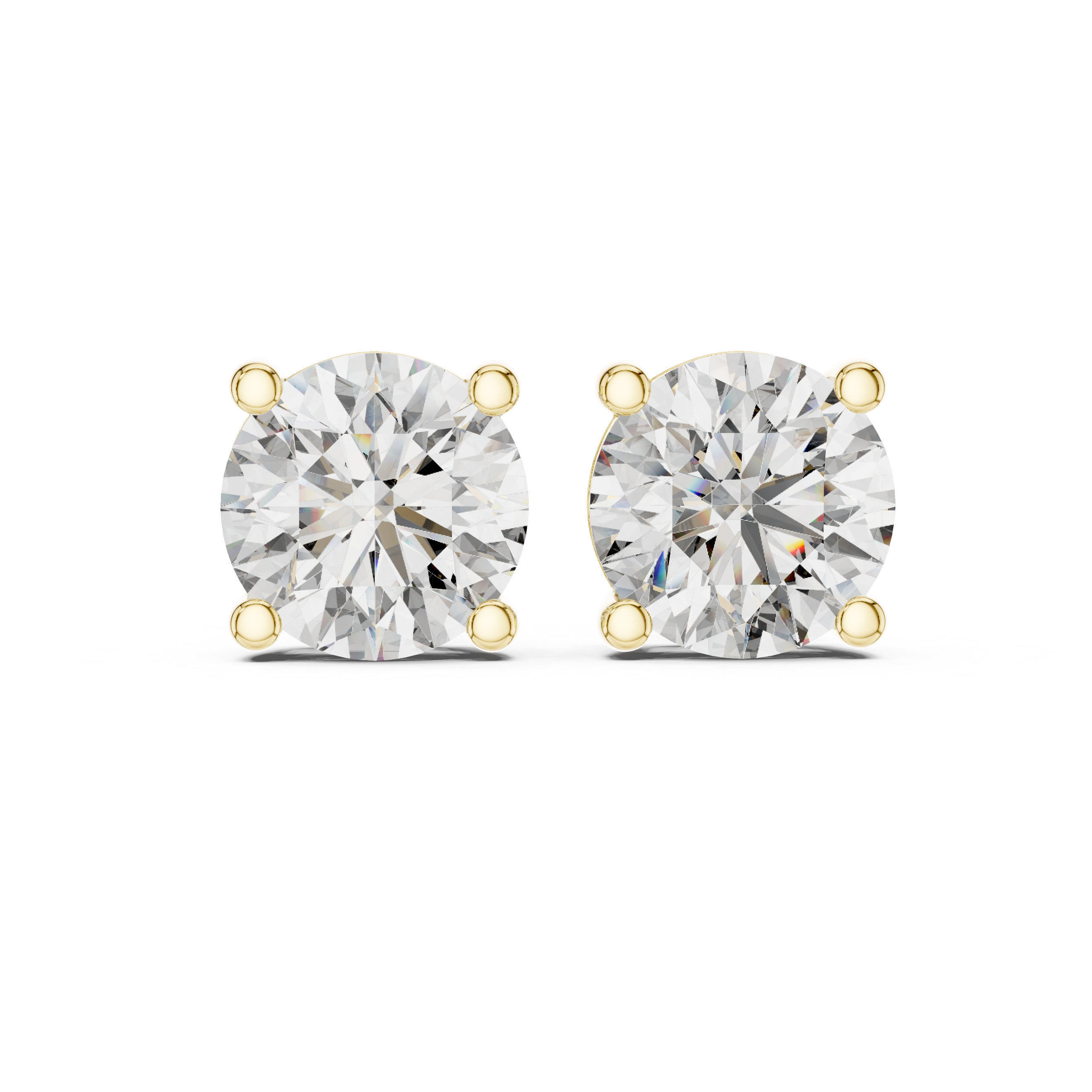 Classic Round Cut Diamond Stud Earrings