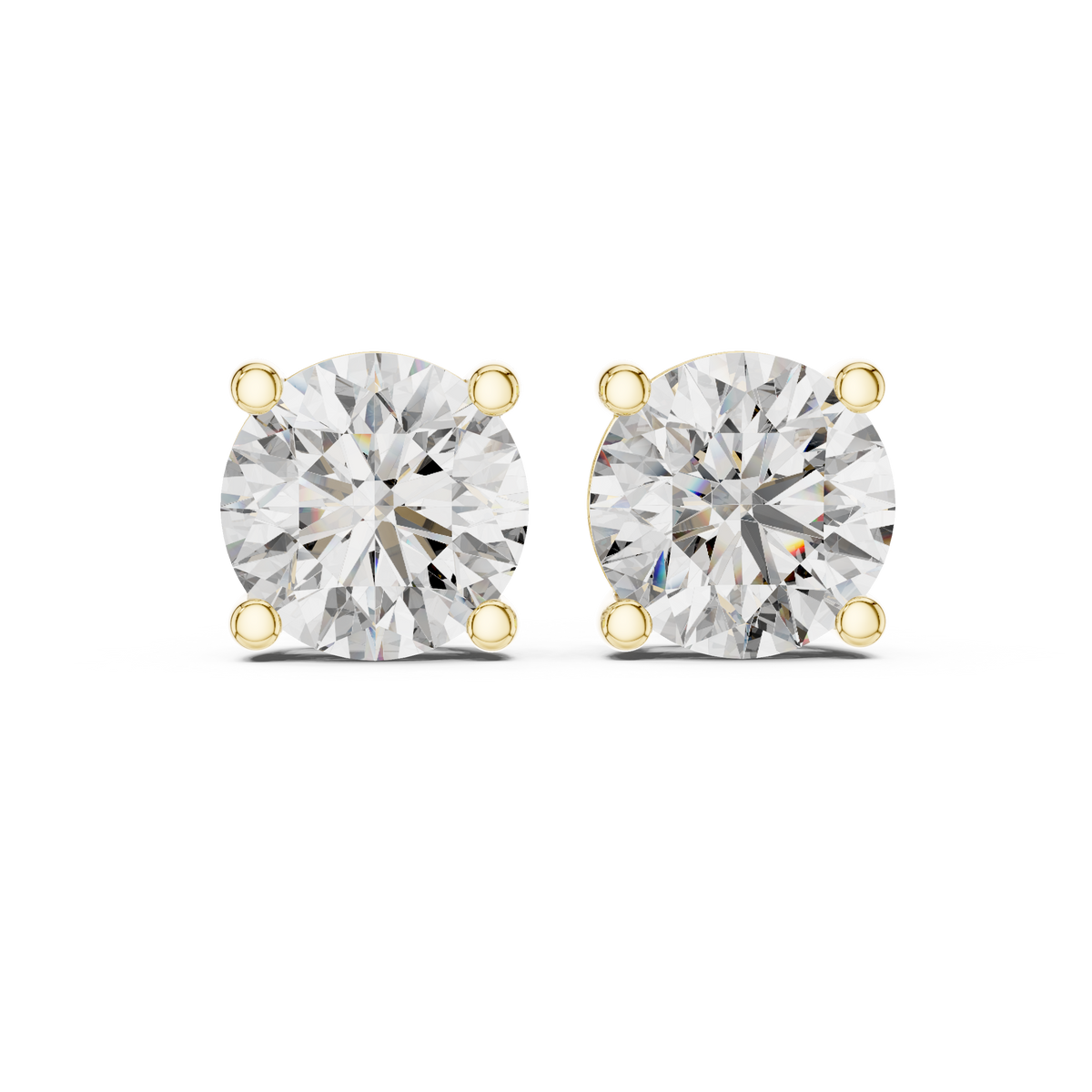 Classic Round Cut Diamond Stud Earrings