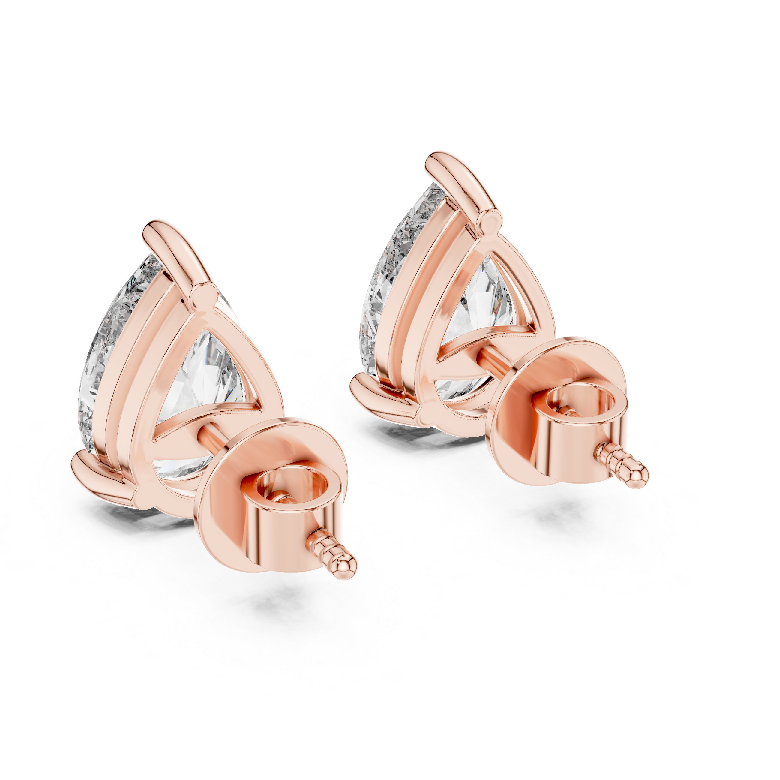 Classic Pear Cut Diamond Stud Earrings