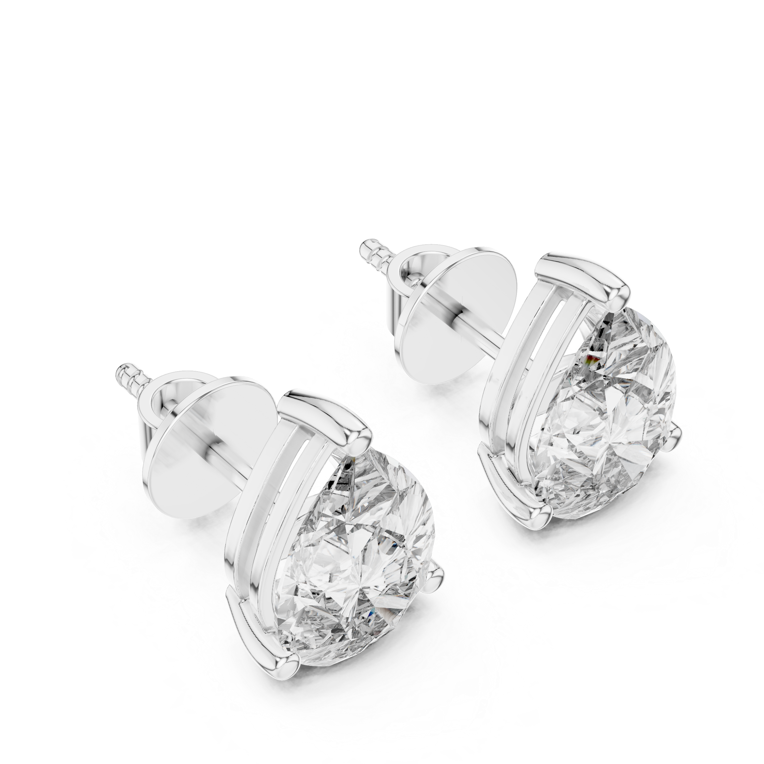 Classic Pear Cut Diamond Stud Earrings