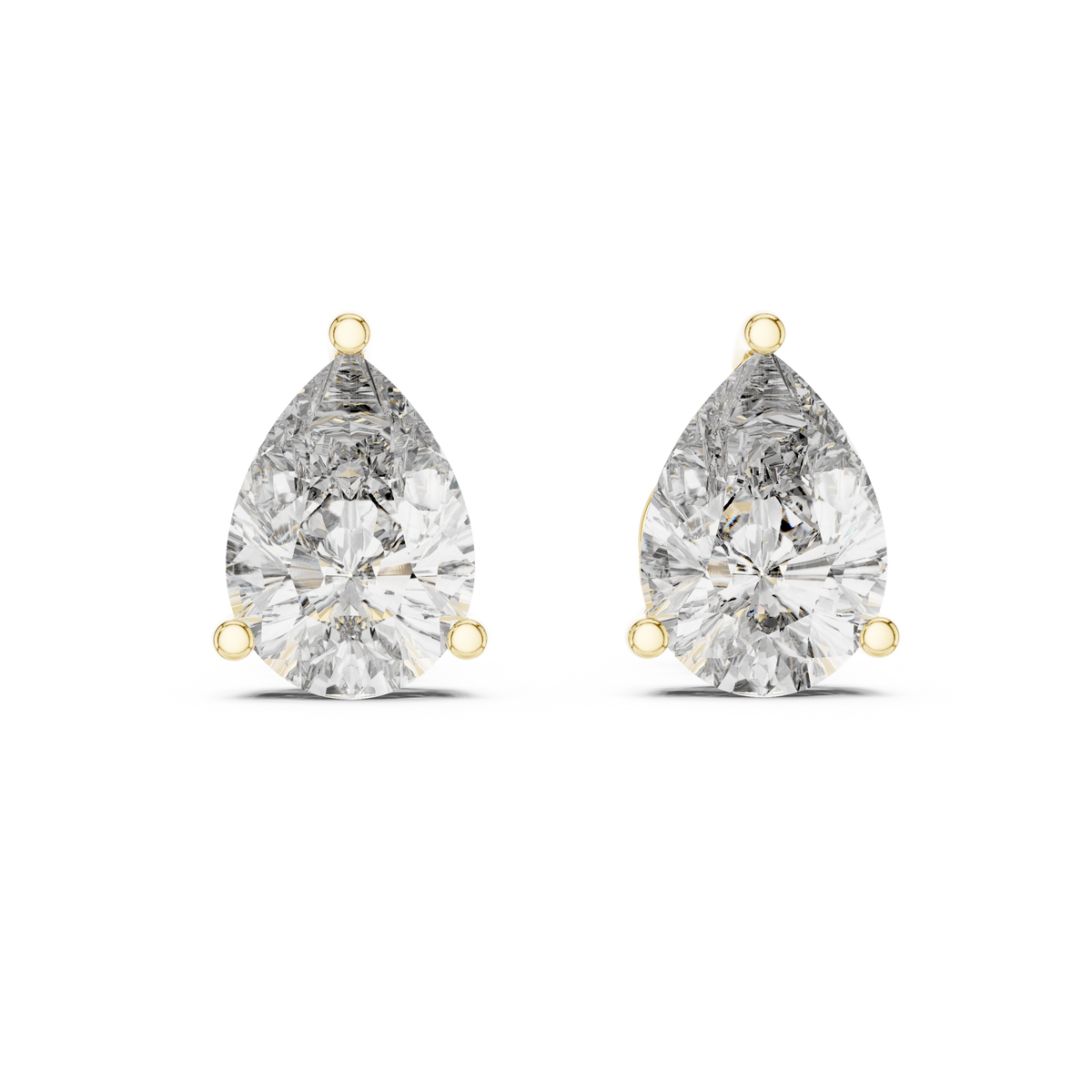 Classic Pear Cut Diamond Stud Earrings