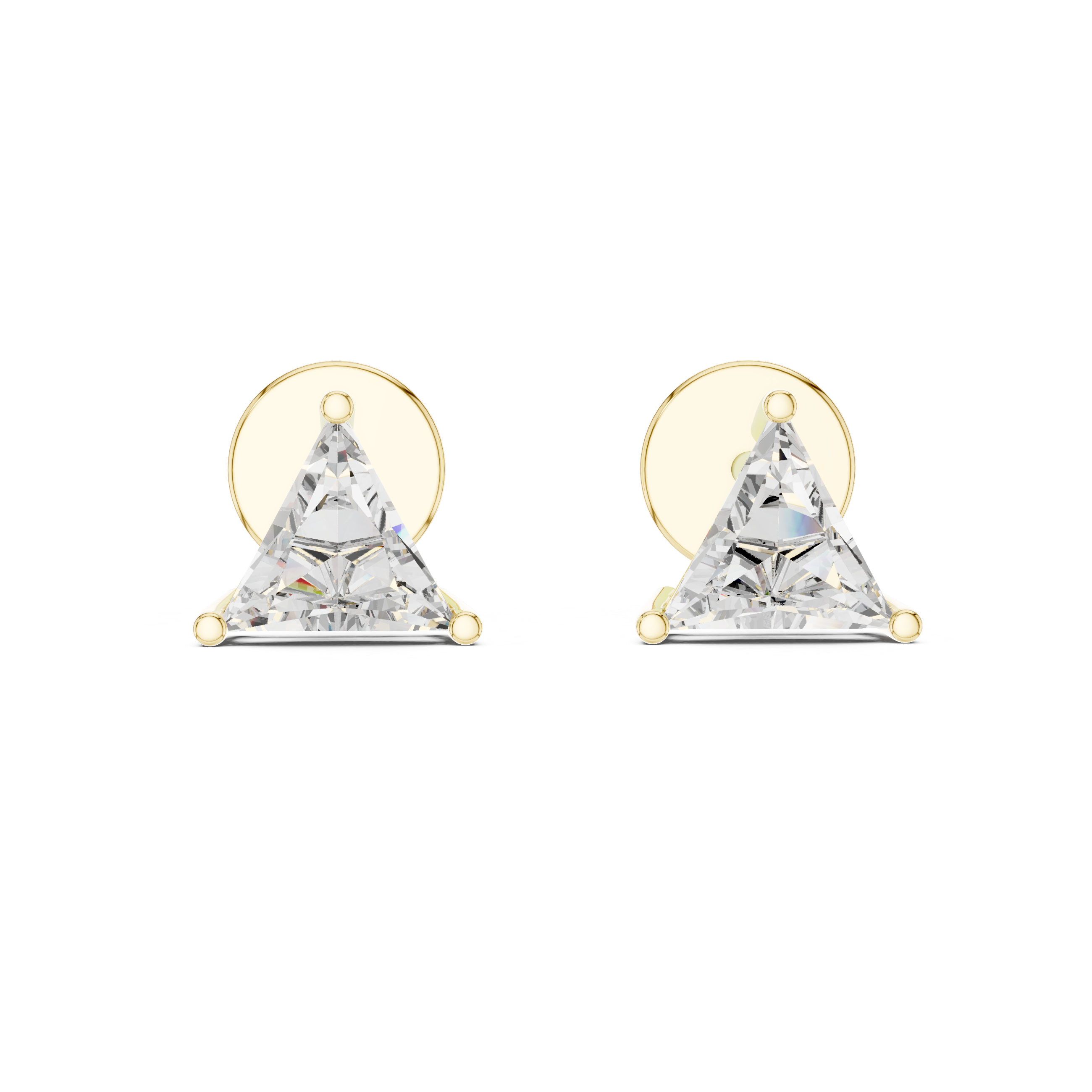 Classic Triangle Cut Diamond Stud Earrings