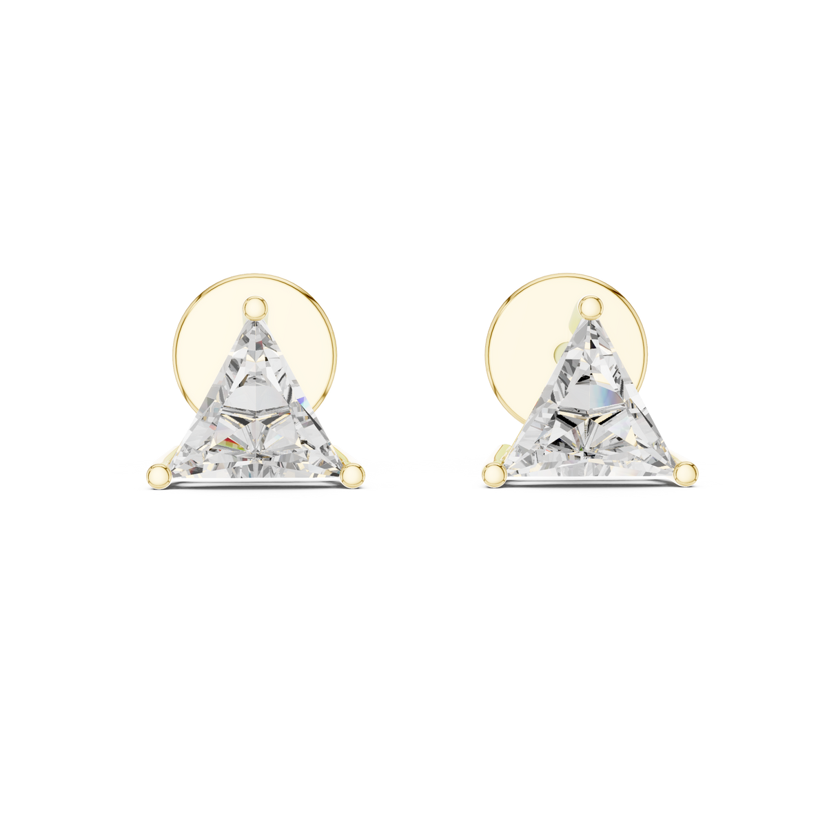 Classic Triangle Cut Diamond Stud Earrings