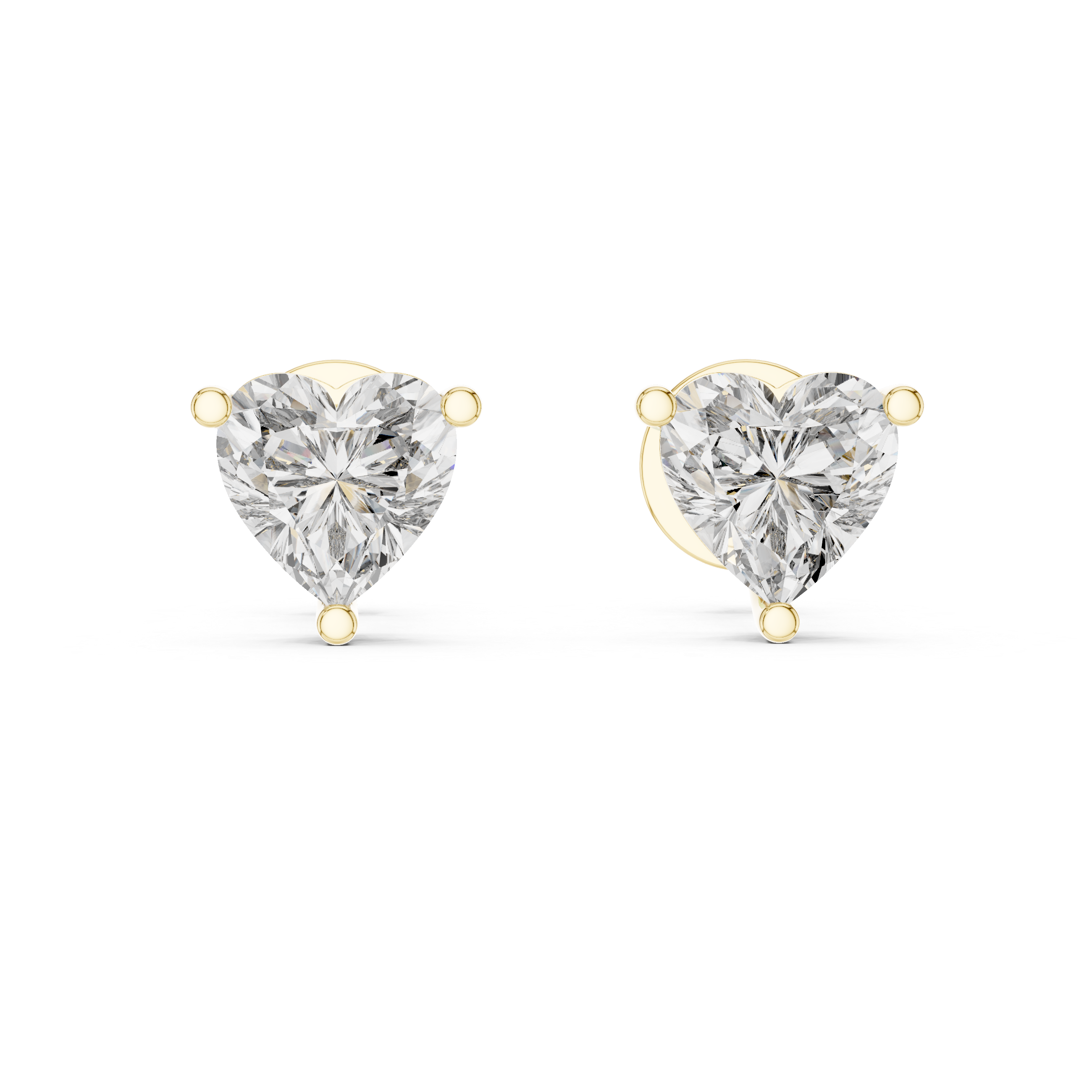 Classic Heart Cut Diamond Stud Earrings