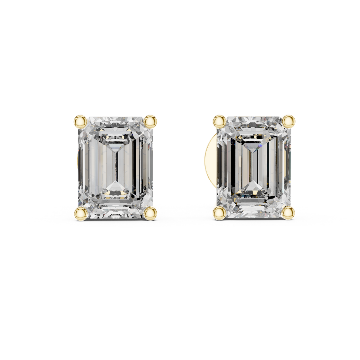 Classic Emerald Cut Diamond Stud Earrings