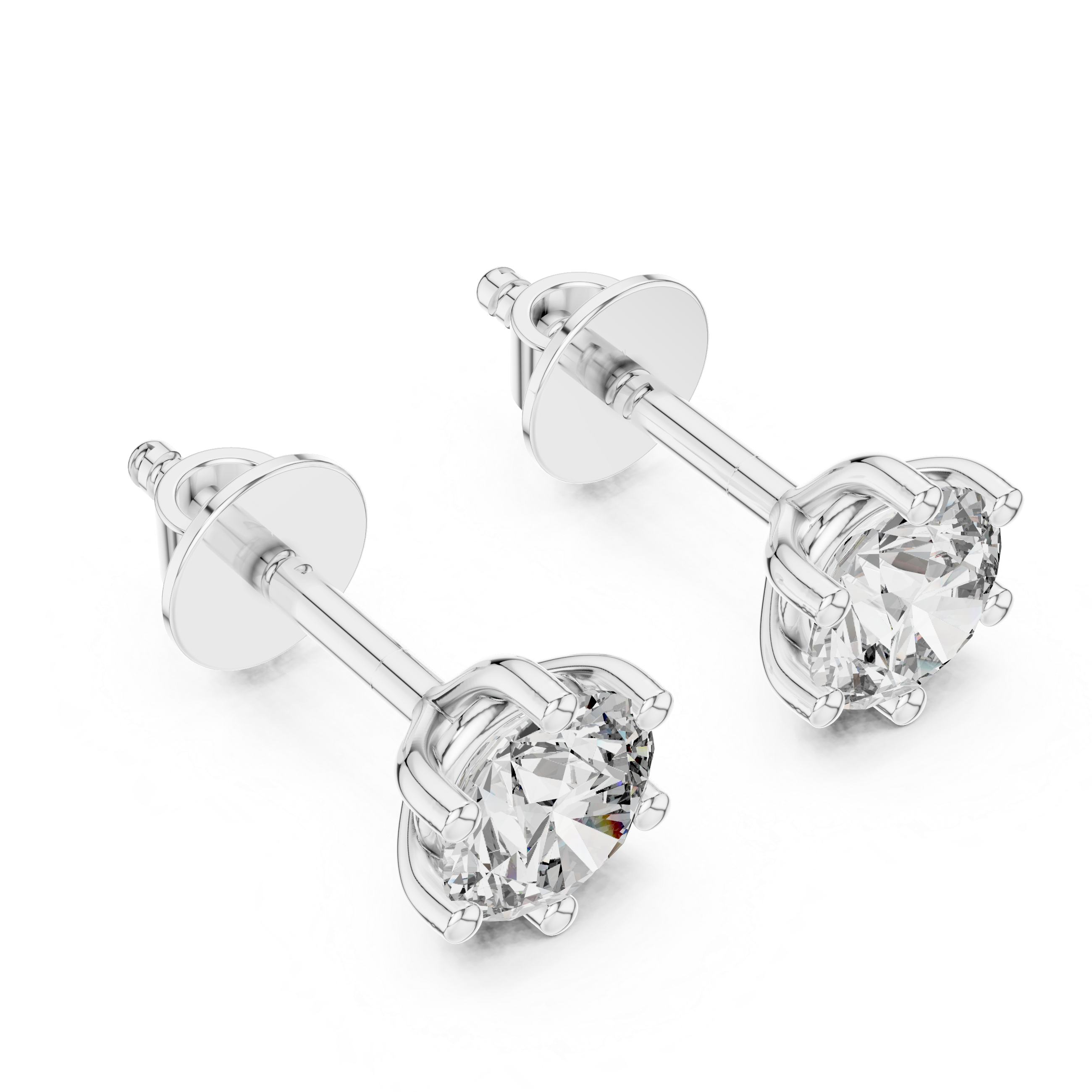 6-Prong Round Cut Martini Set Stud Earring