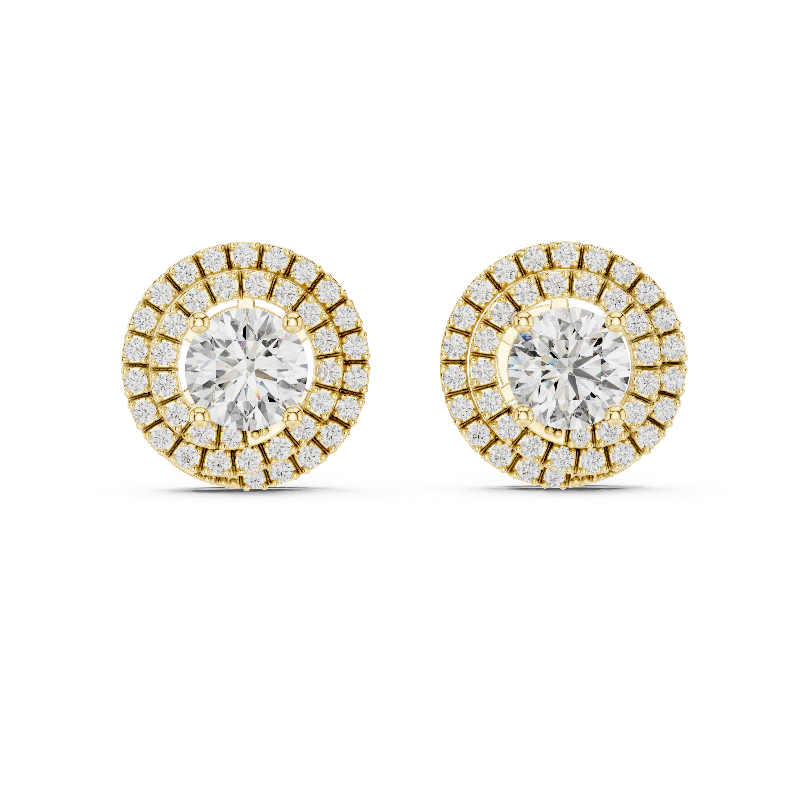 Round Brilliant Cut Halo Set Earrings