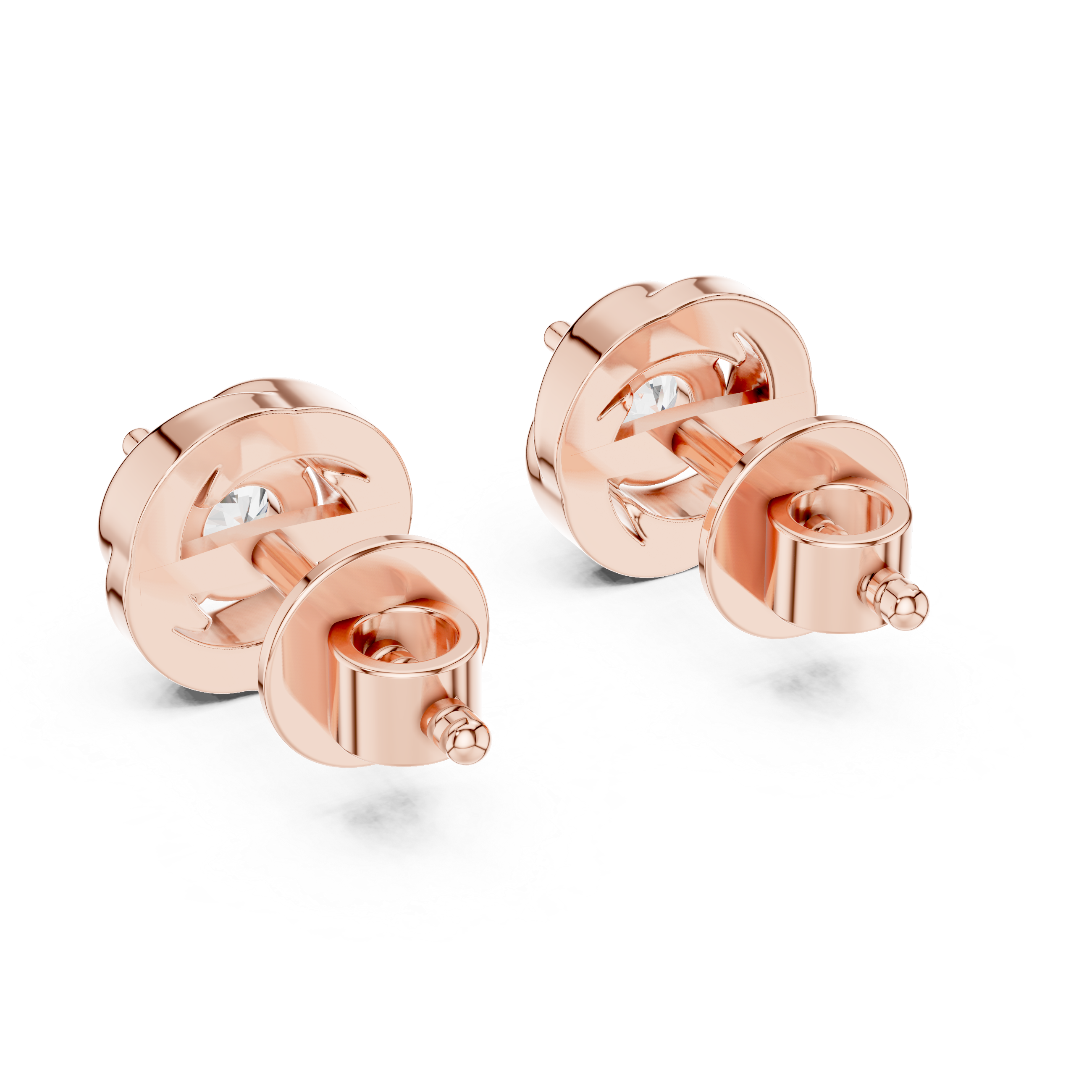 Round Cut Diamond Celtic Knot Stud Earrings