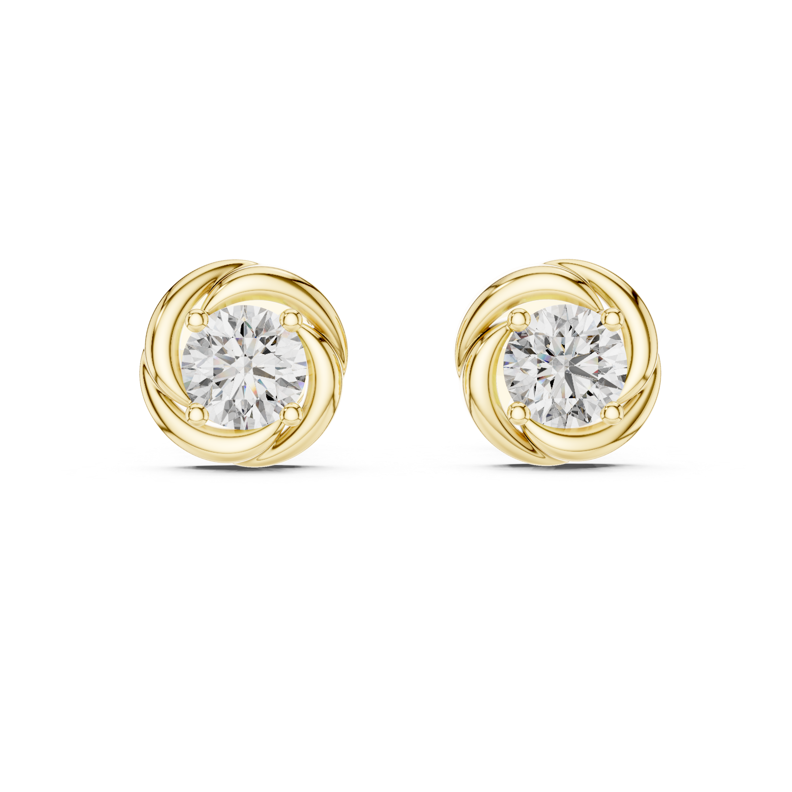 Round Cut Diamond Celtic Knot Stud Earrings