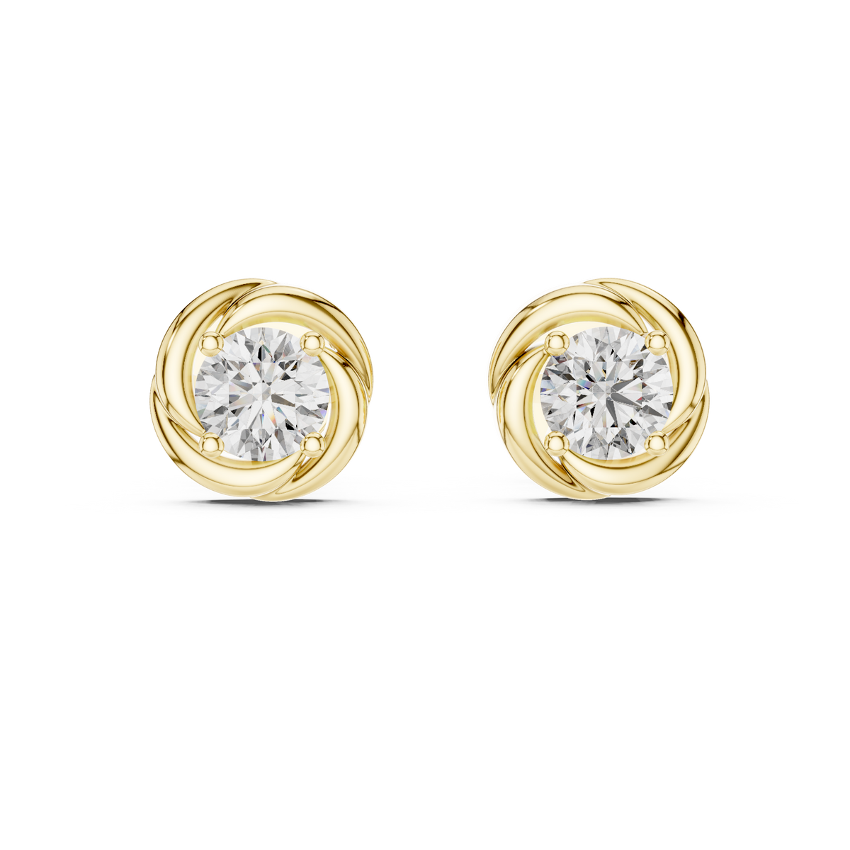 Round Cut Diamond Celtic Knot Stud Earrings