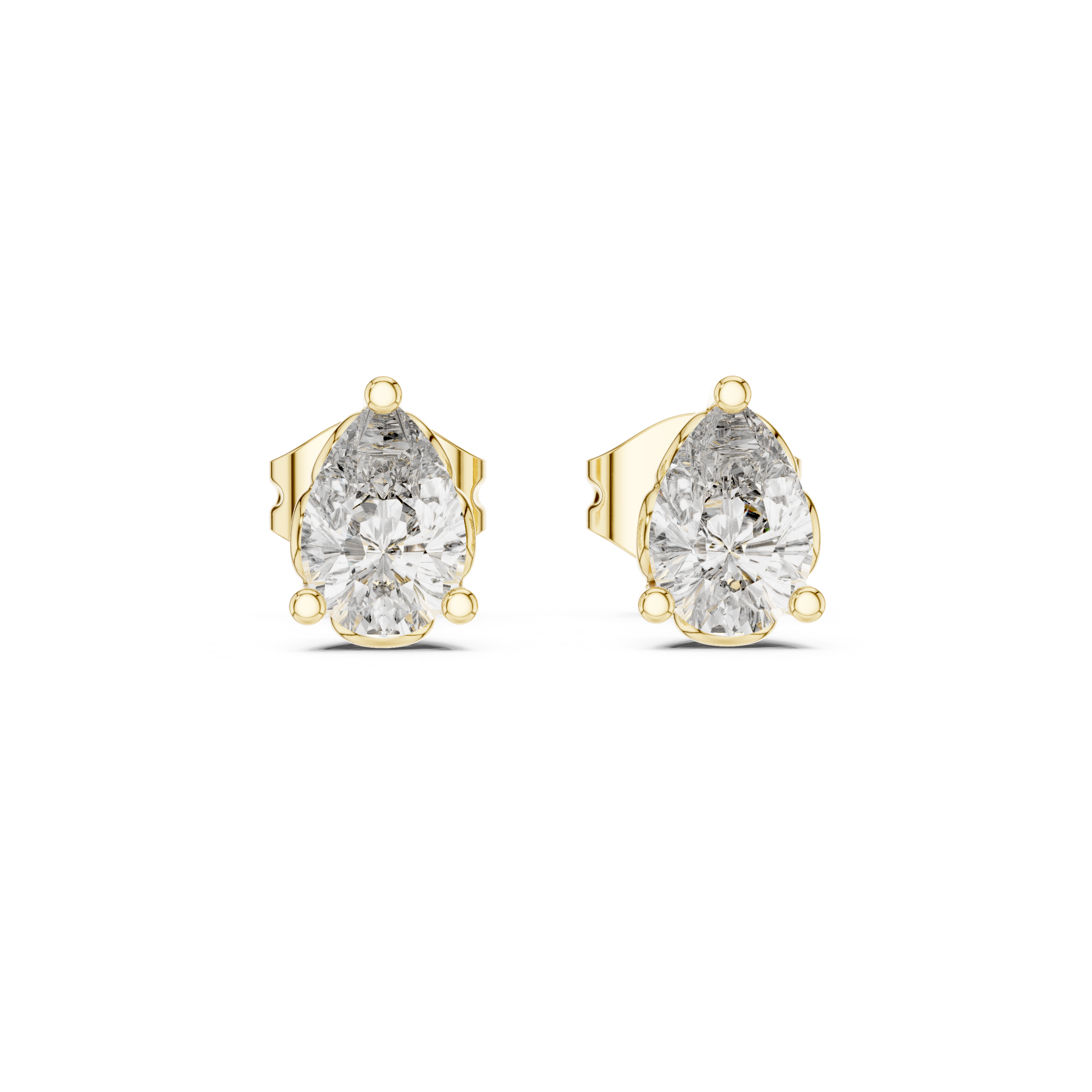 Pear Cut Scroll Gallery Stud Earring