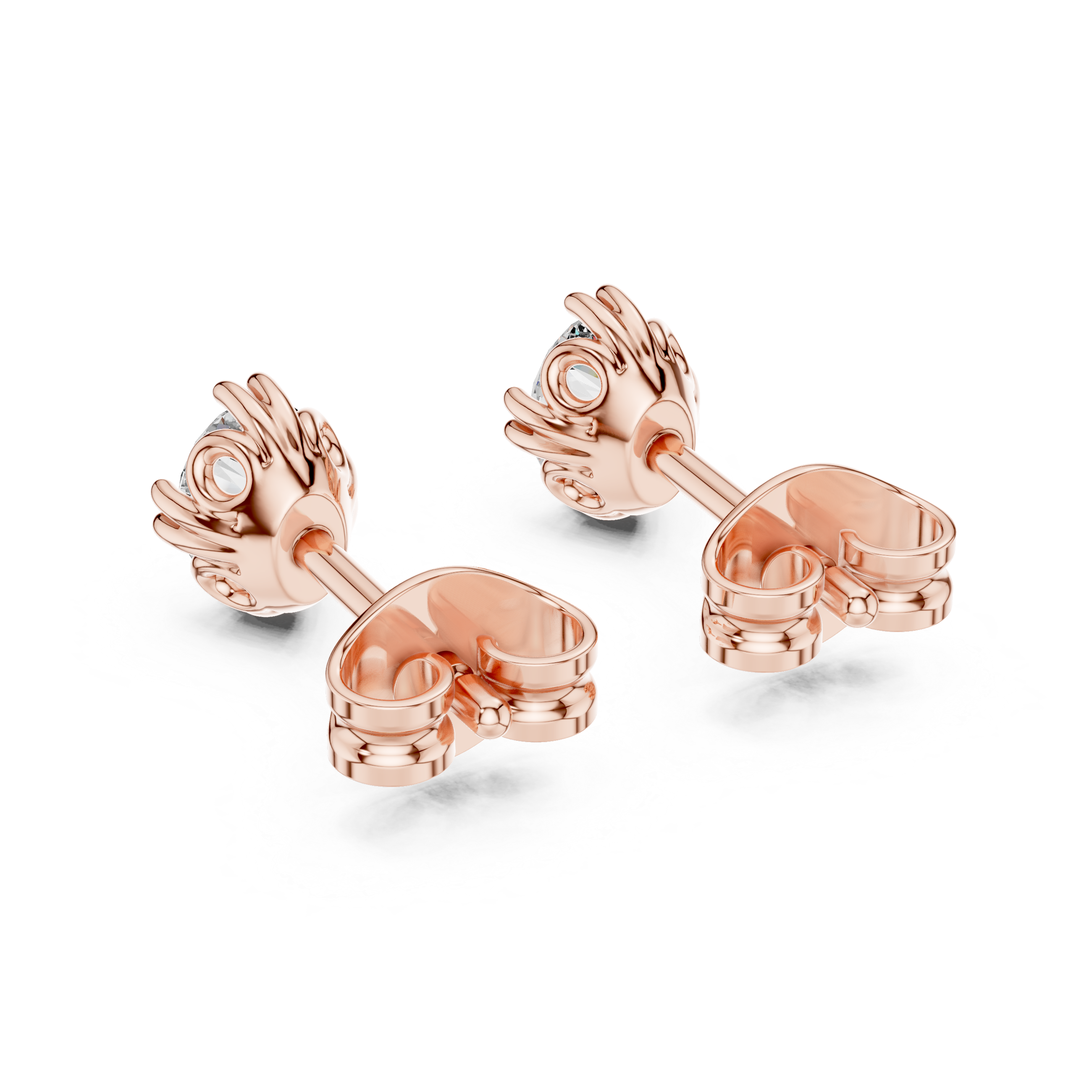 Double Prong Oval Cut Stud Earrings