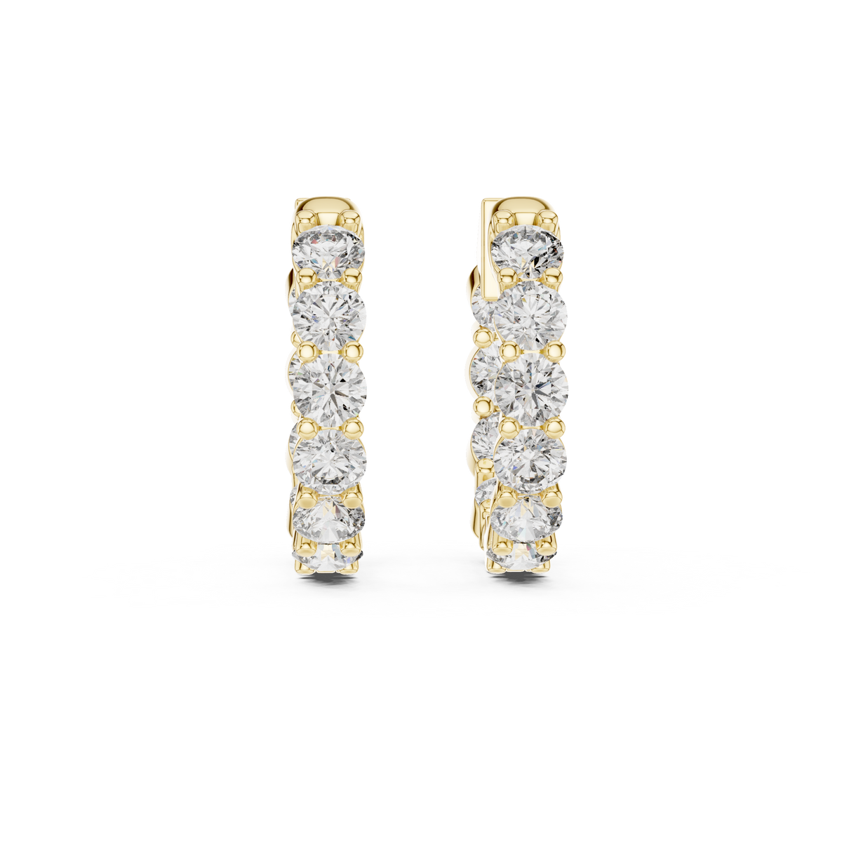 Round Diamond Eternity Hoop Earrings