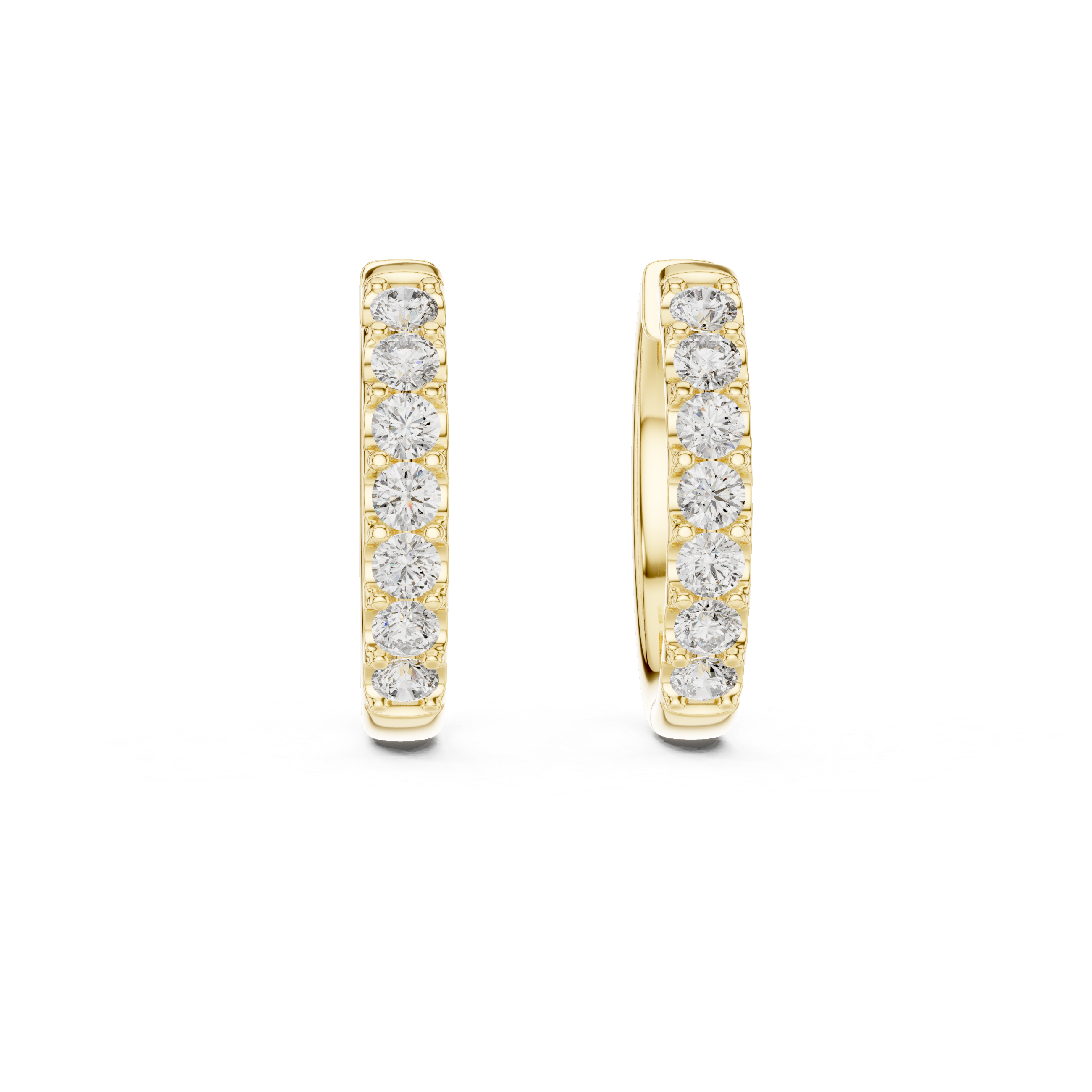 Classic Diamond Half Eternity Hoop Earrings