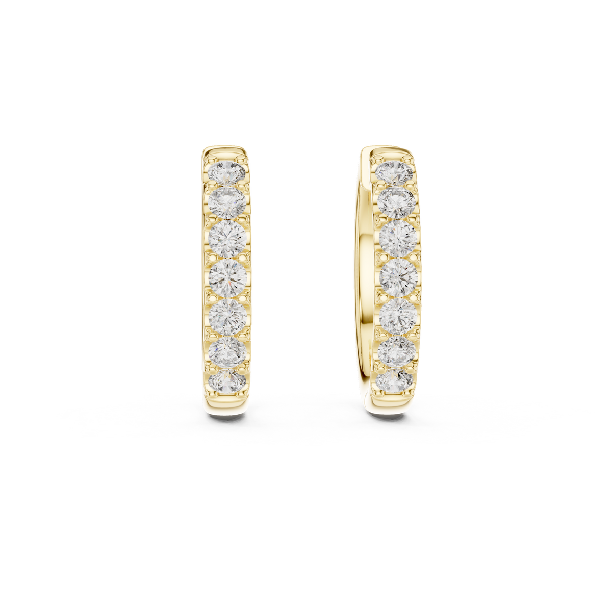 Classic Diamond Half Eternity Hoop Earrings