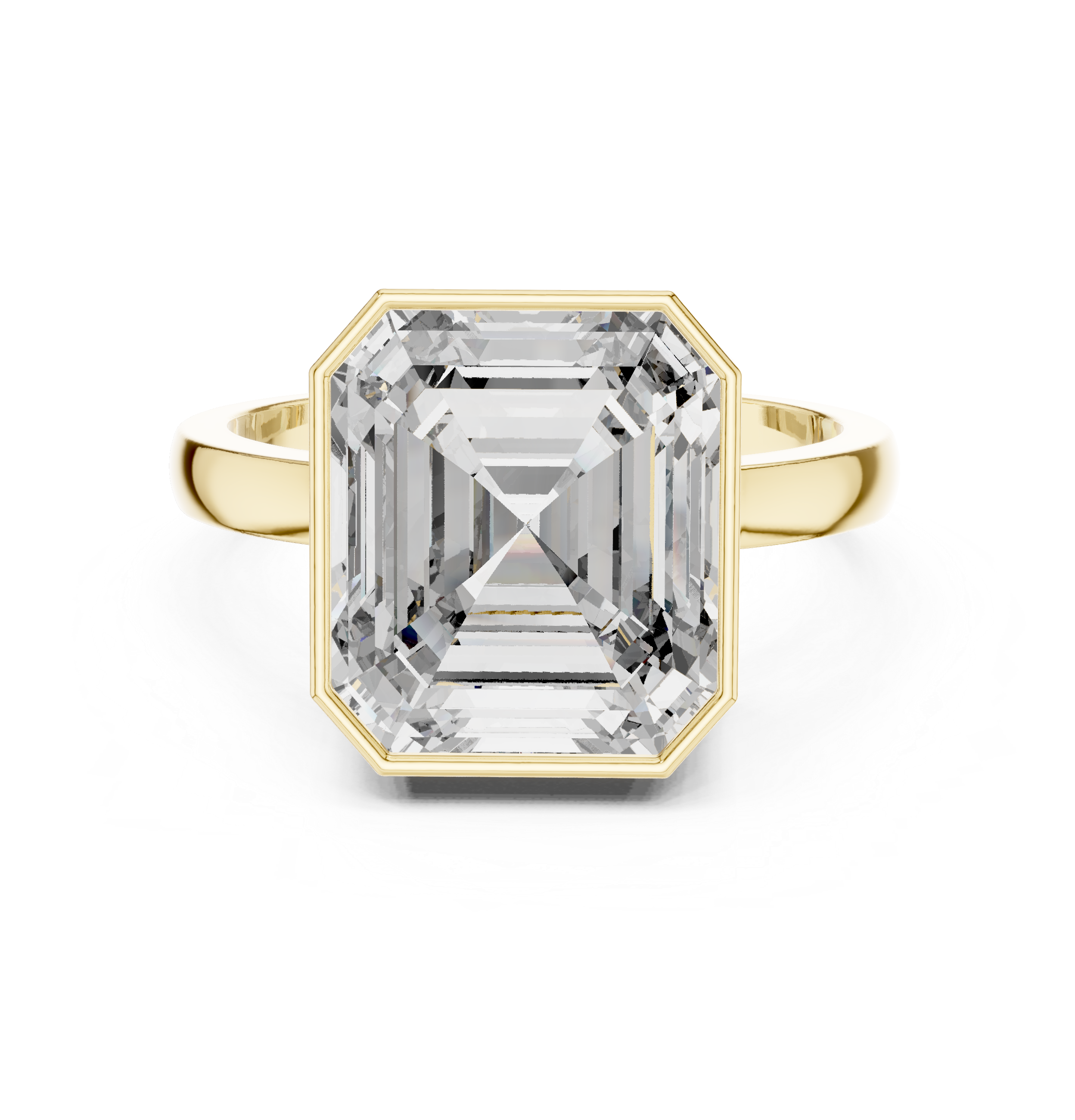 Solitaire Bezel-Set Asscher Diamond Ring