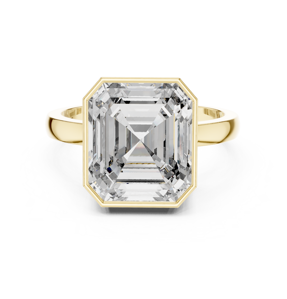 Solitaire Bezel-Set Asscher Diamond Ring