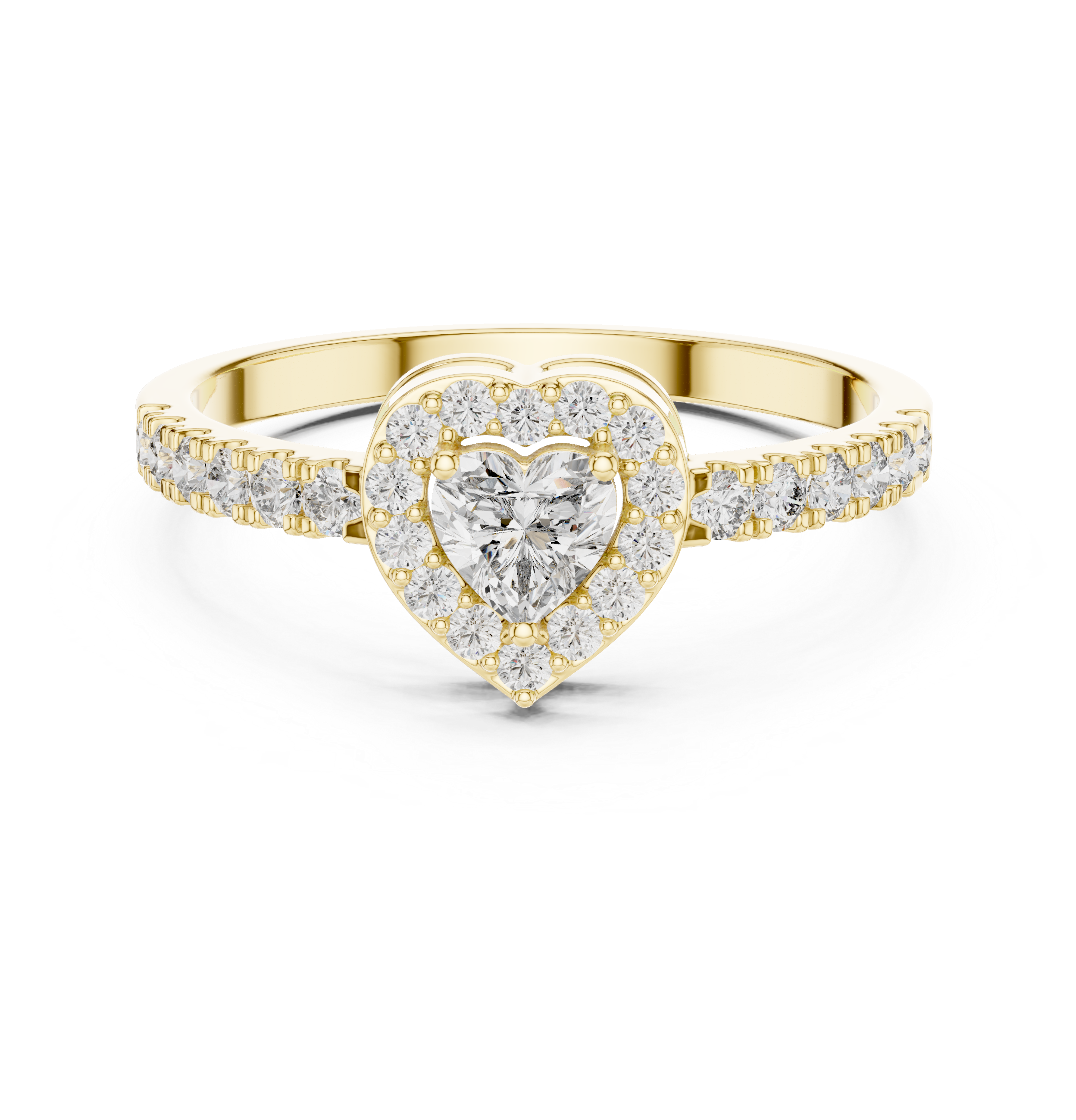 Heart Shaped Lab Diamond Halo With Pave Set Ring