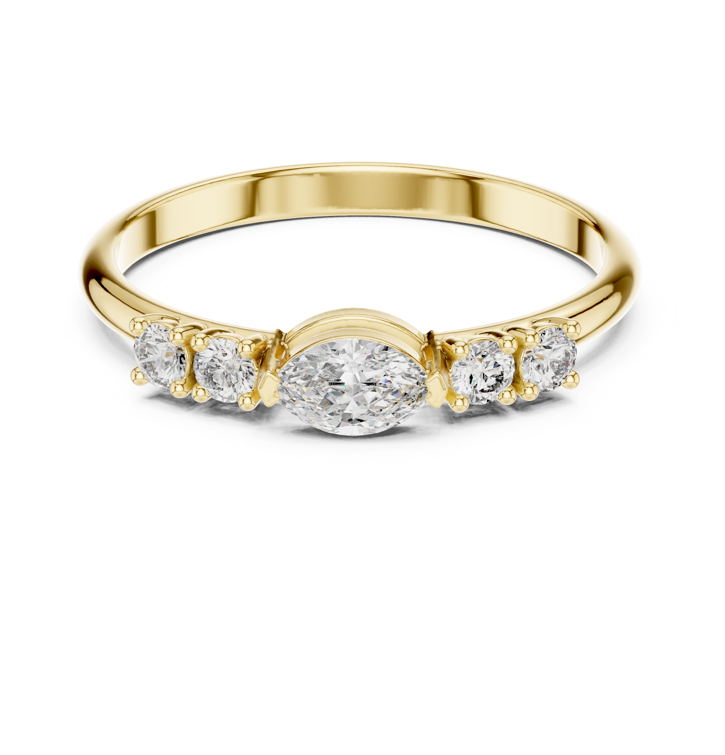 East West Marquise Cut Lab Grown Diamond Anniversary Ring