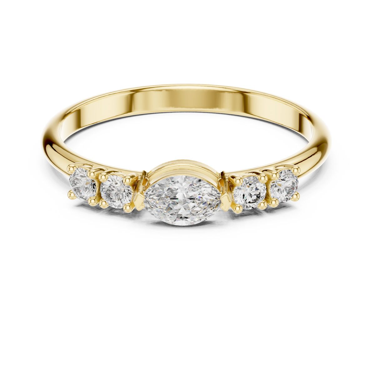 East West Marquise Cut Lab Grown Diamond Anniversary Ring