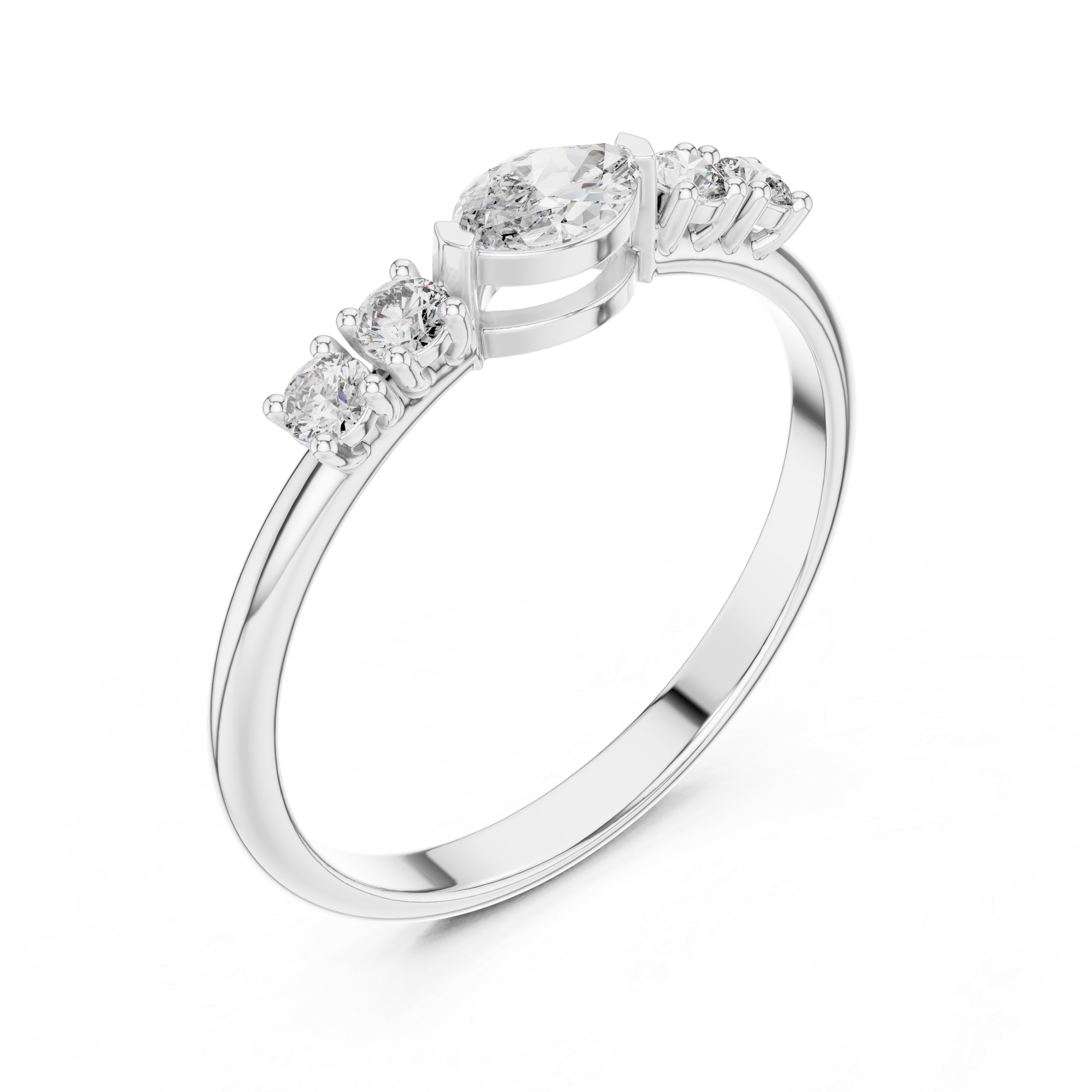 East West Marquise Cut Lab Grown Diamond Anniversary Ring