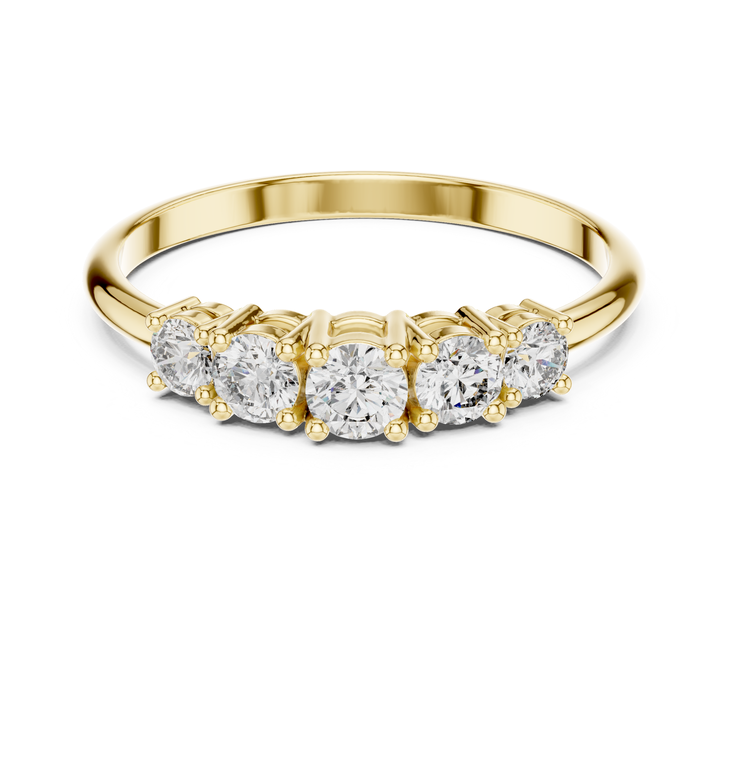Five Stone Shared Prong Lab Diamond Statement Ring